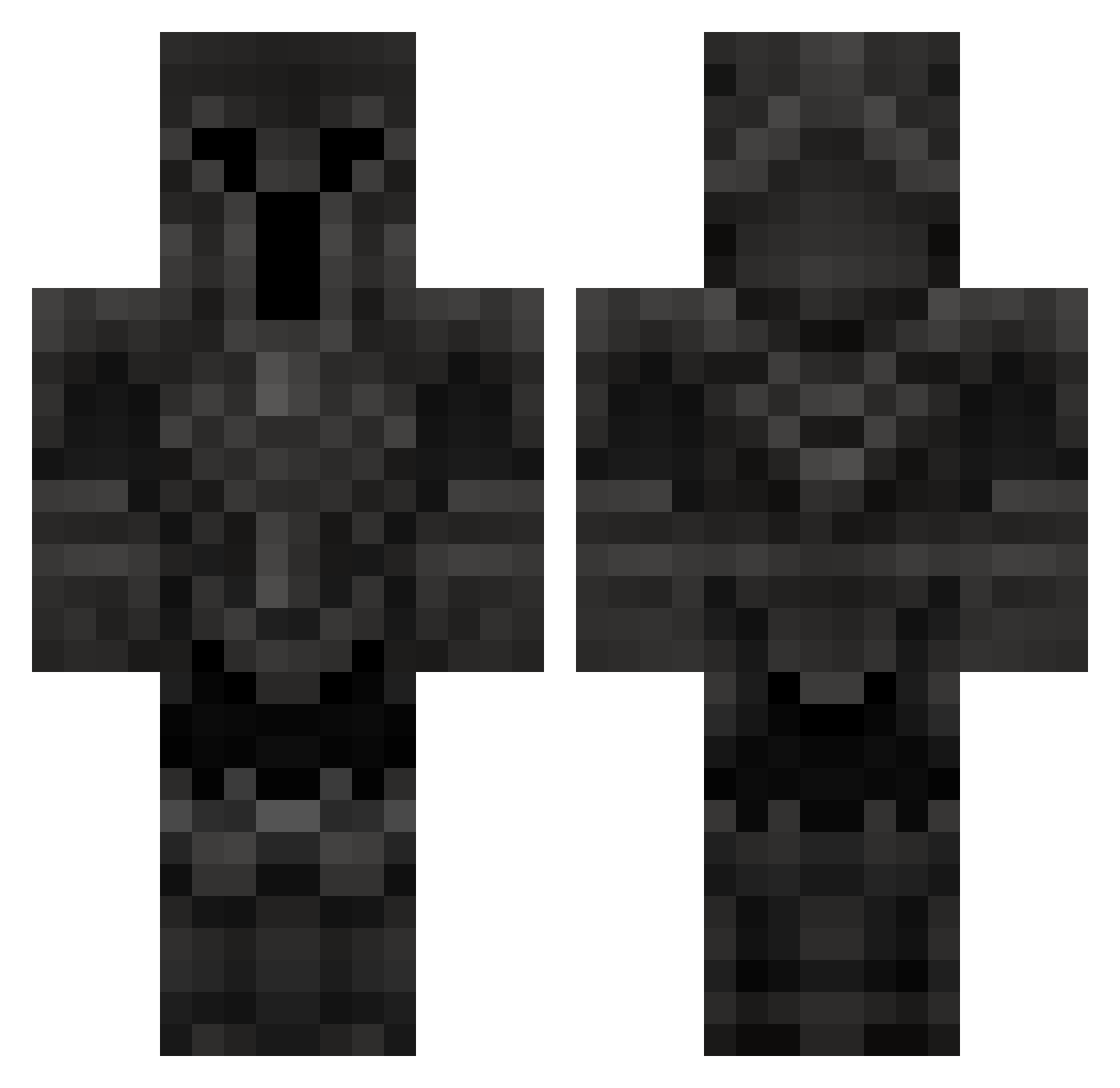 Milvipl Minecraft skin, front and back view