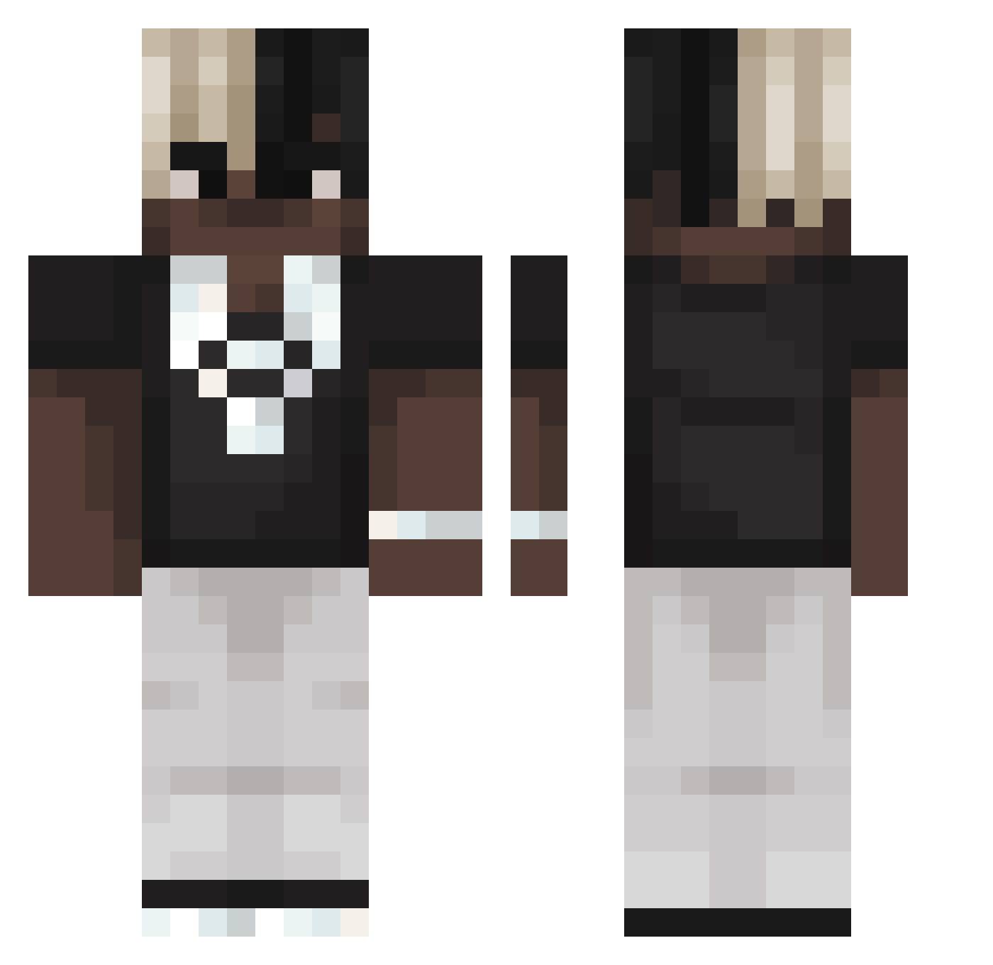 Chrisvacon551 Minecraft skin, front and back view