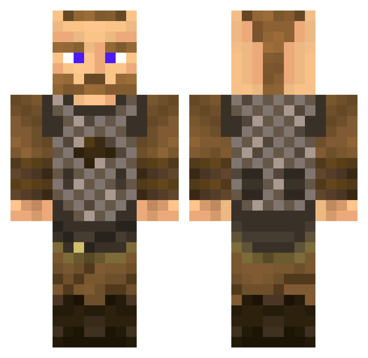Ziggi215 Minecraft skin, front and back view