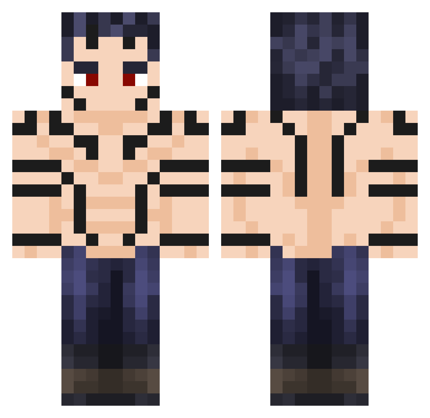 WillasGaming Minecraft skin, front and back view