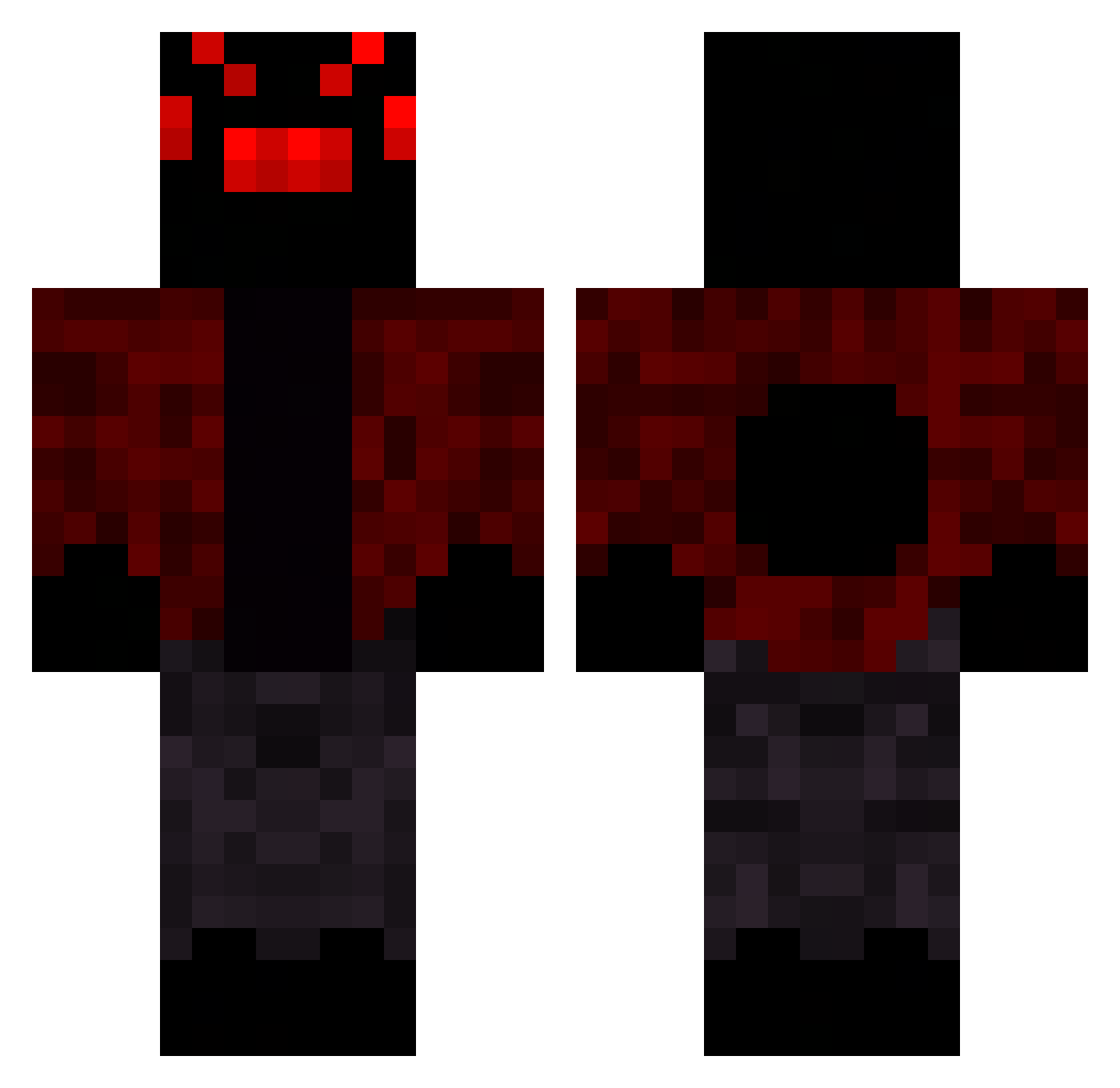 Noun_Deus_ Minecraft skin, front and back view