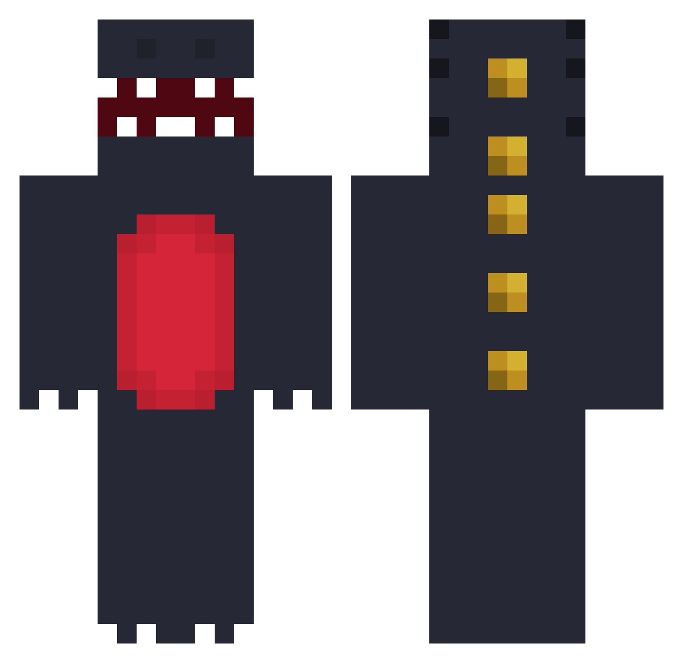 hesoru Minecraft skin, front and back view