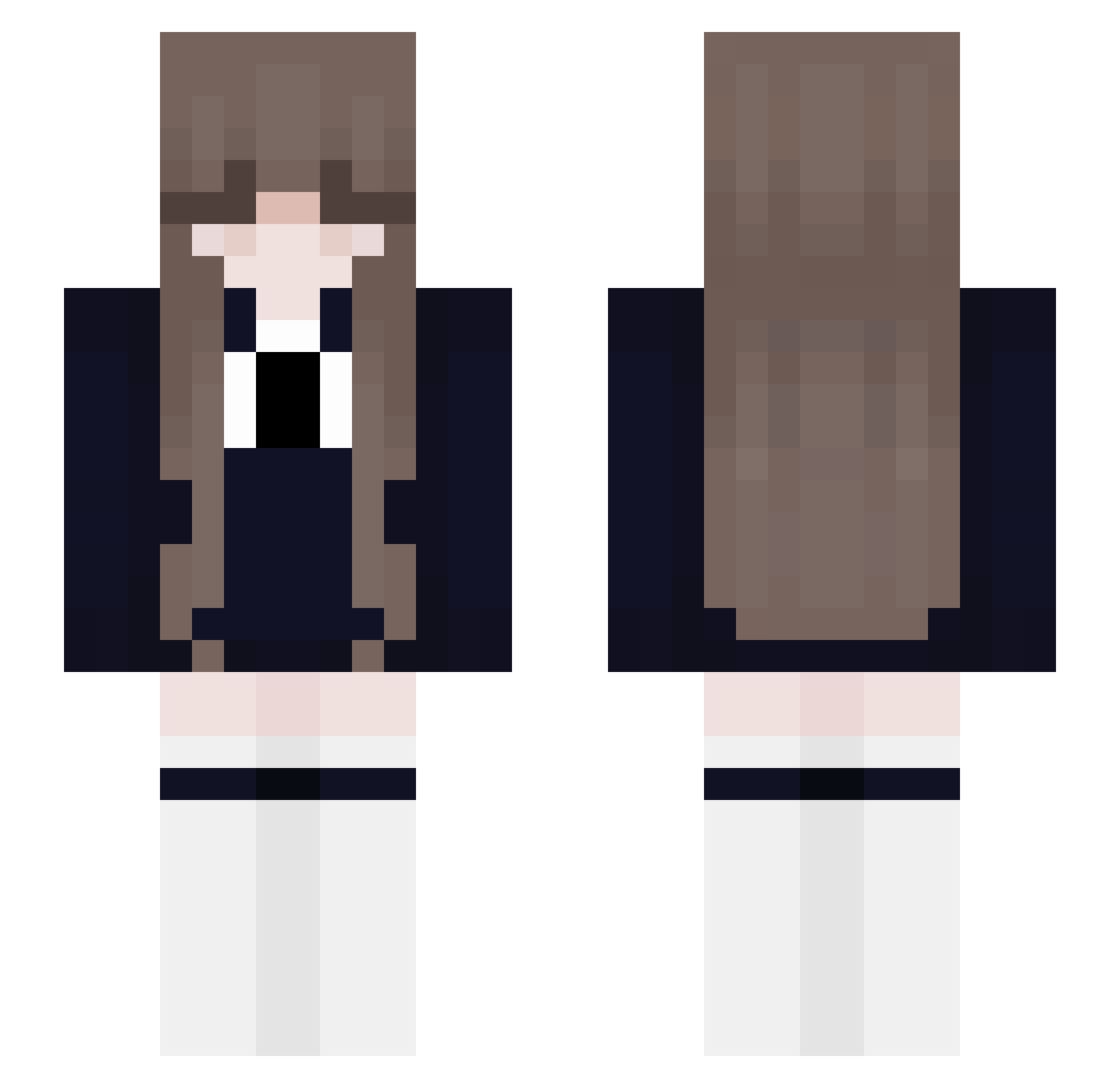 Illena Minecraft skin, front and back view