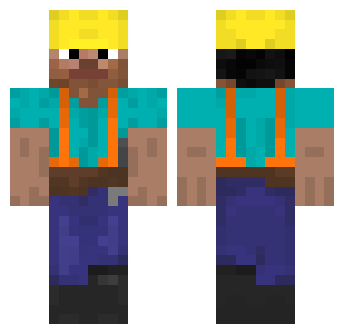 roeemer Minecraft skin, front and back view