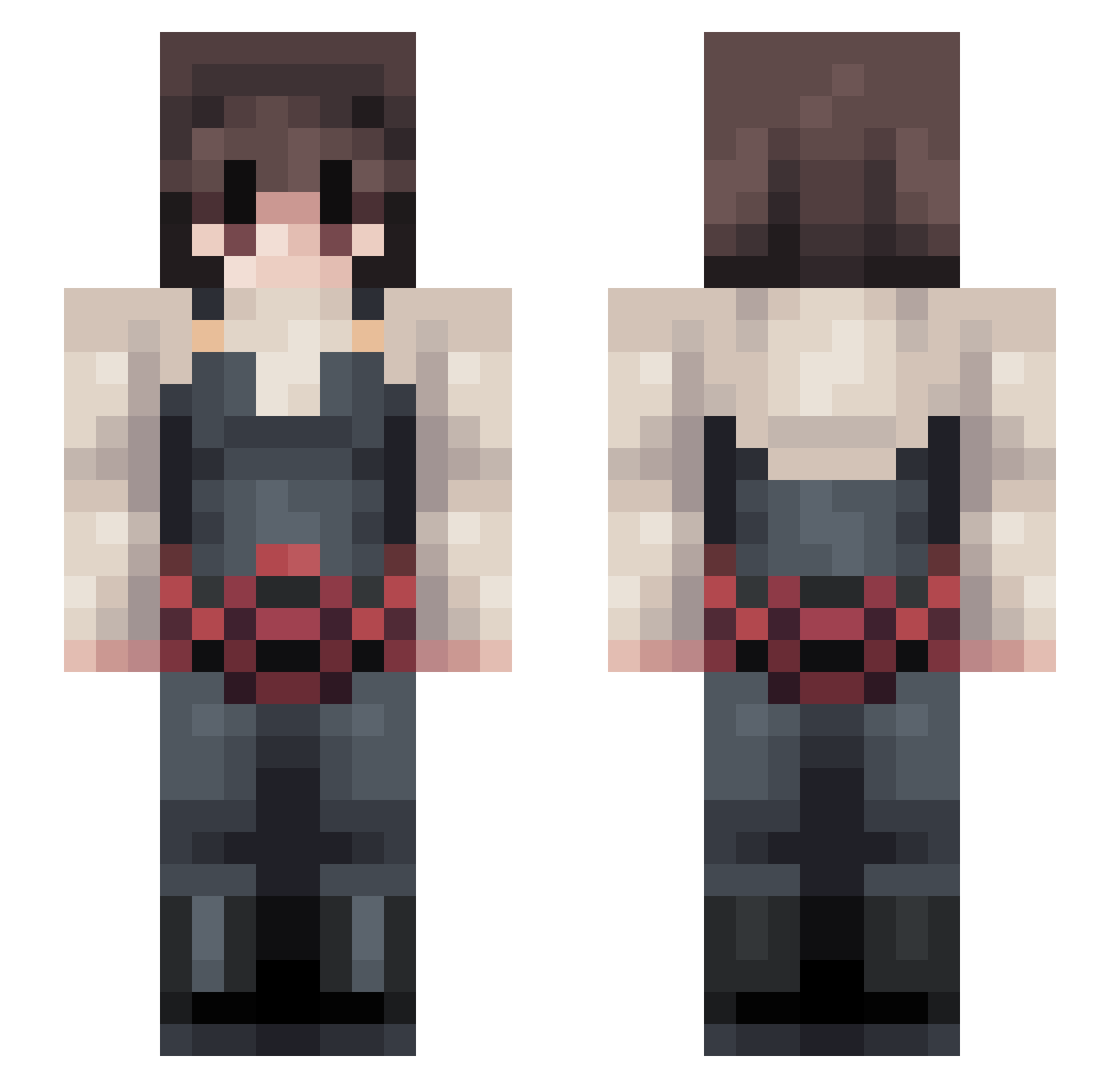 rightupmyallie Minecraft skin, front and back view