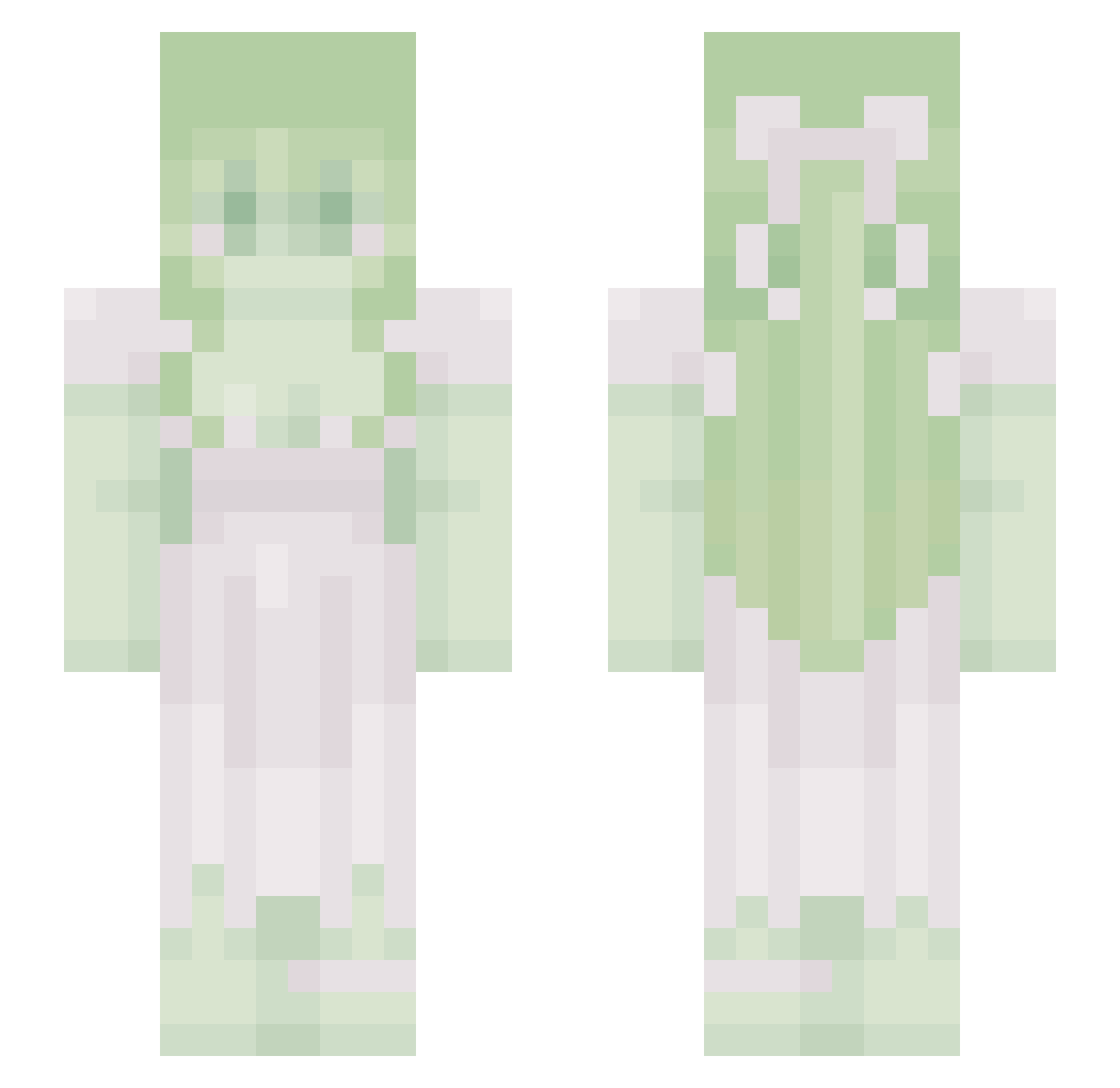 lumineered Minecraft skin, front and back view