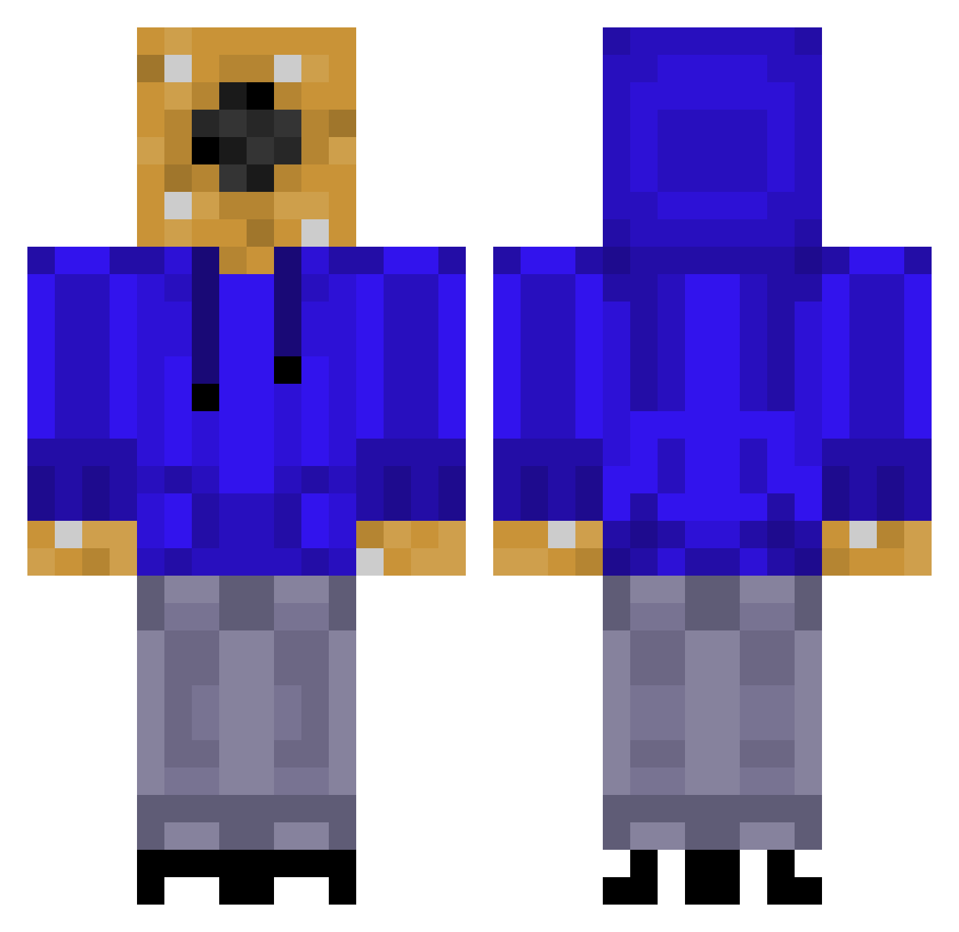 xxxxJ_walkerWill Minecraft skin, front and back view