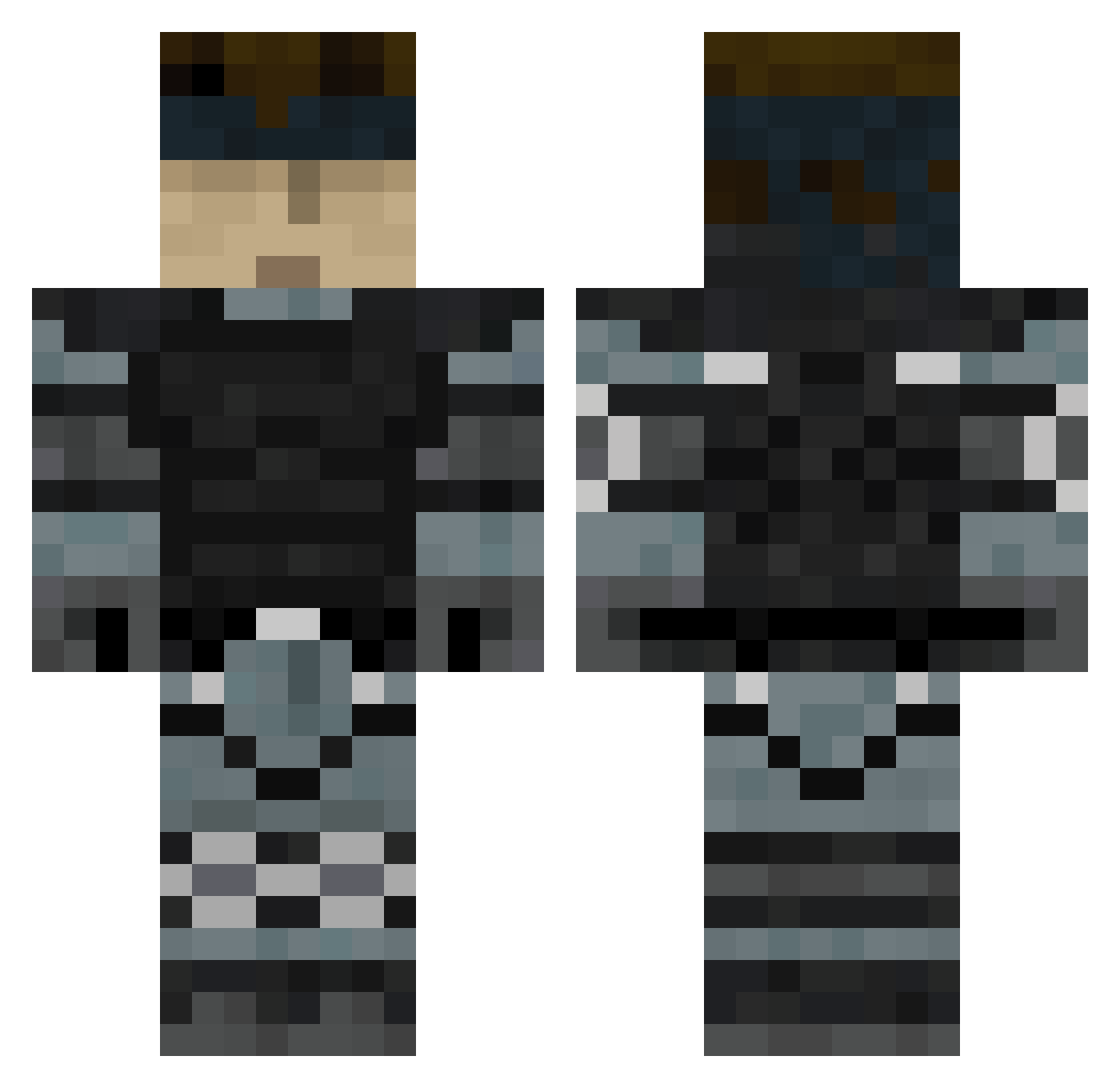 FlippyPenguins Minecraft skin, front and back view