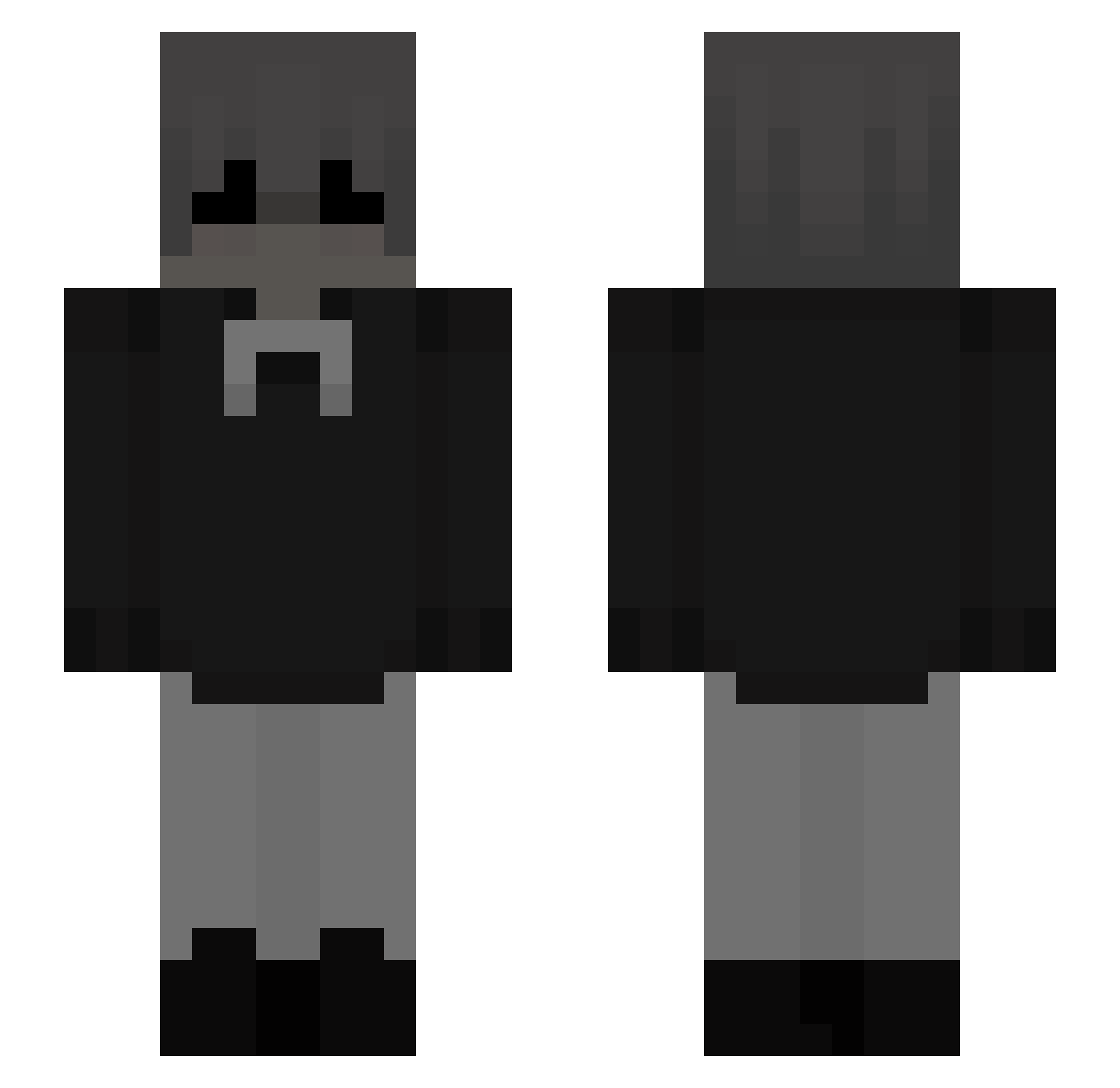 SKAIxFETTI Minecraft skin, front and back view