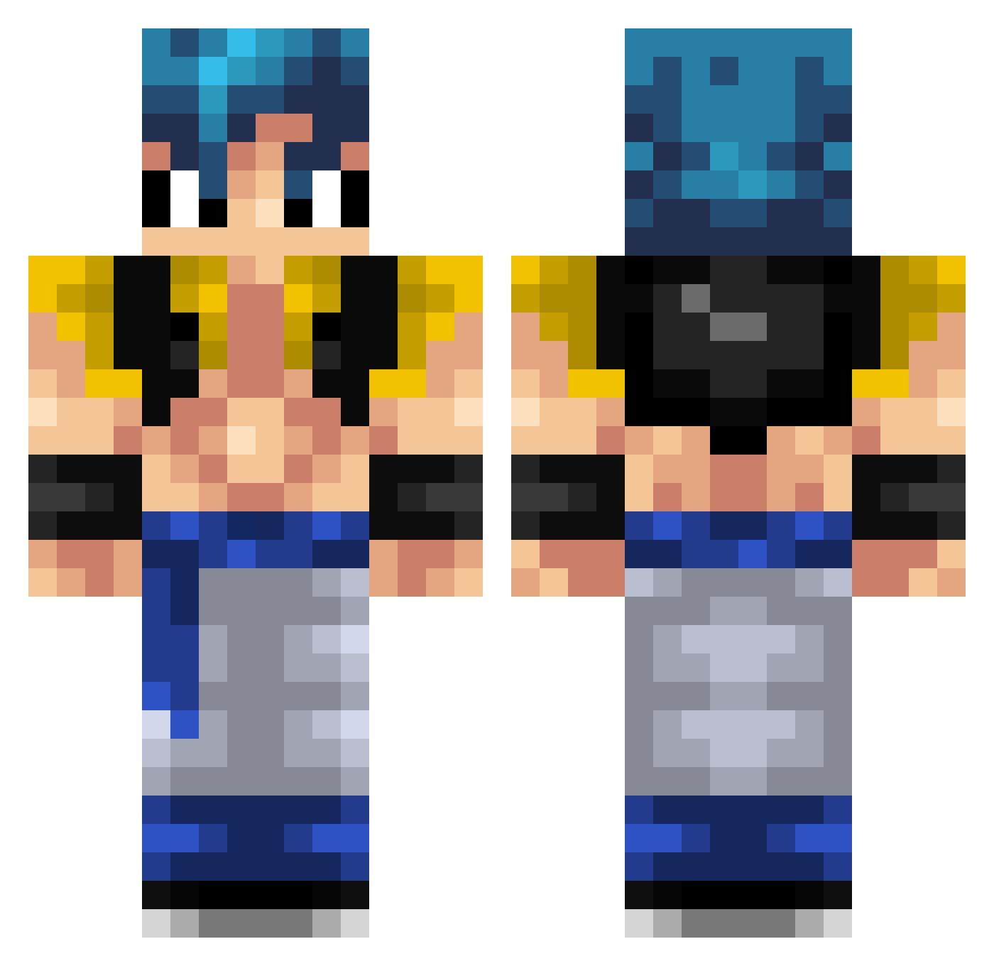 AngelSwordsMan Minecraft skin, front and back view