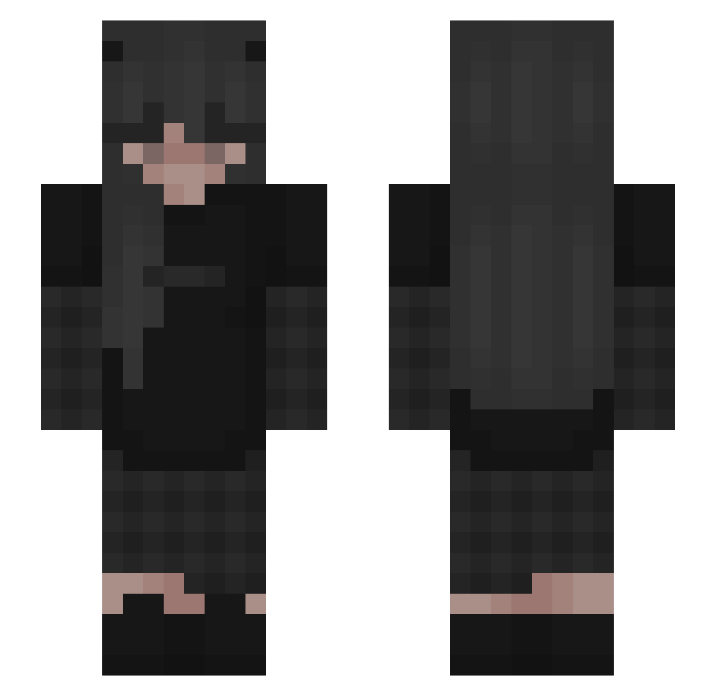 wolfonic Minecraft skin, front and back view