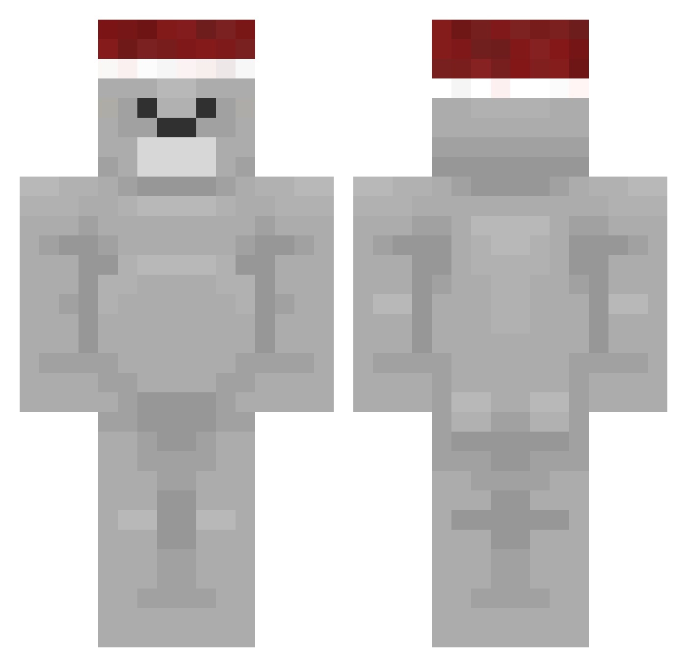 Sledding Minecraft skin, front and back view