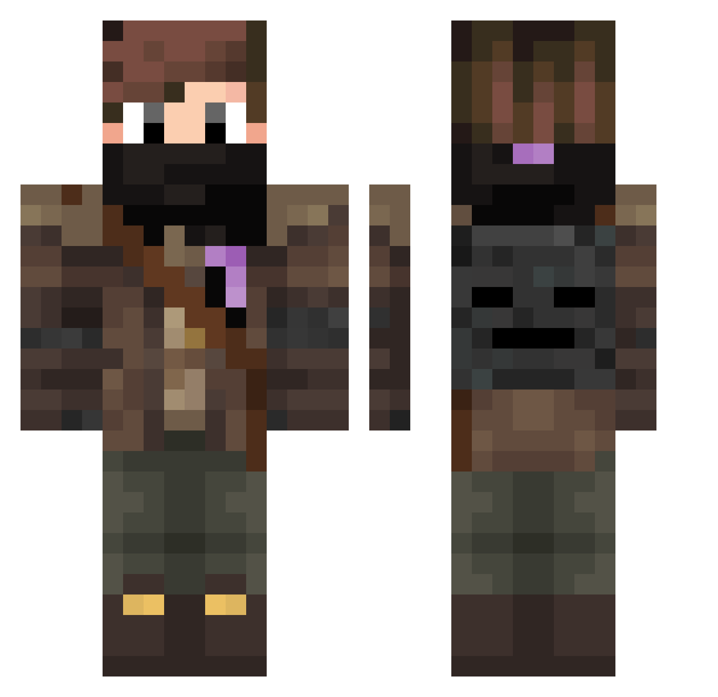 Yoshi_MCaufdie1 Minecraft skin, front and back view