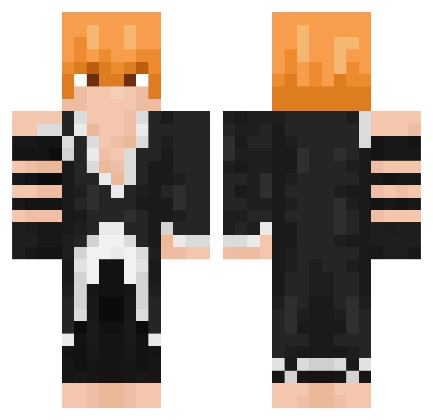 Dogge3 Minecraft skin, front and back view