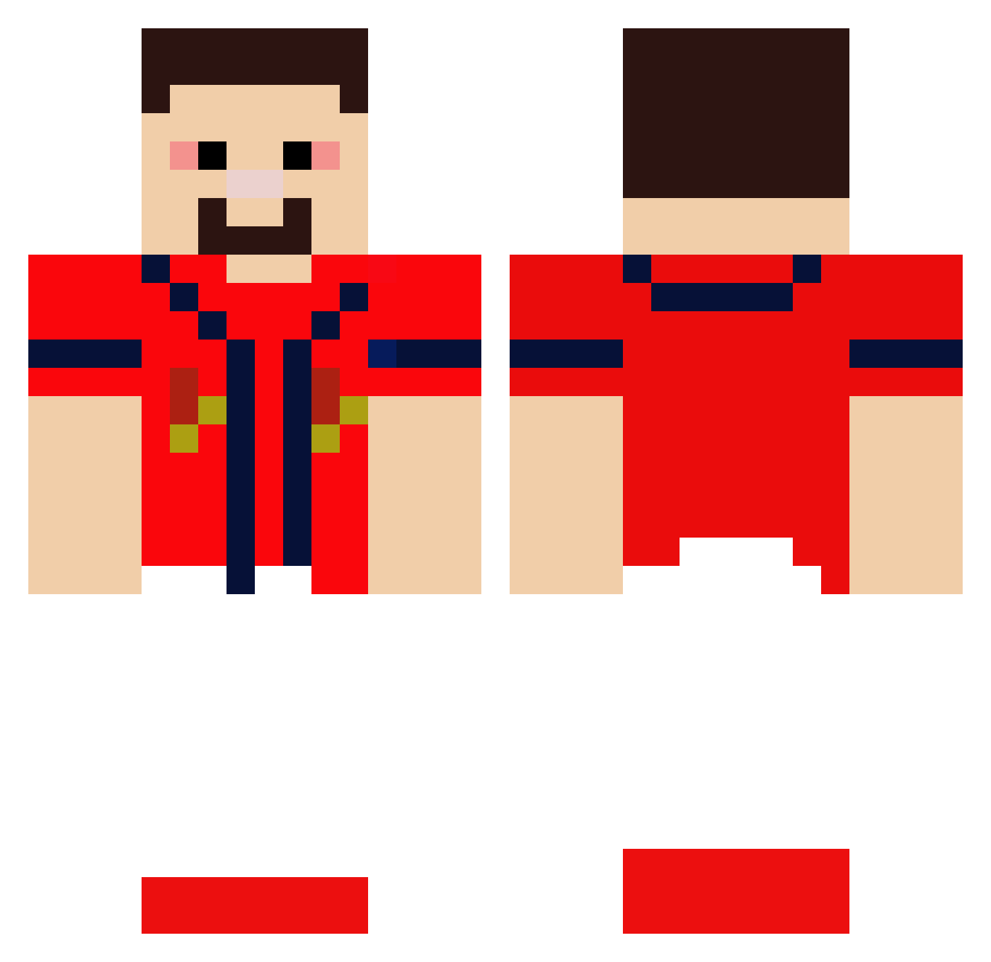 BingOwner Minecraft skin, front and back view