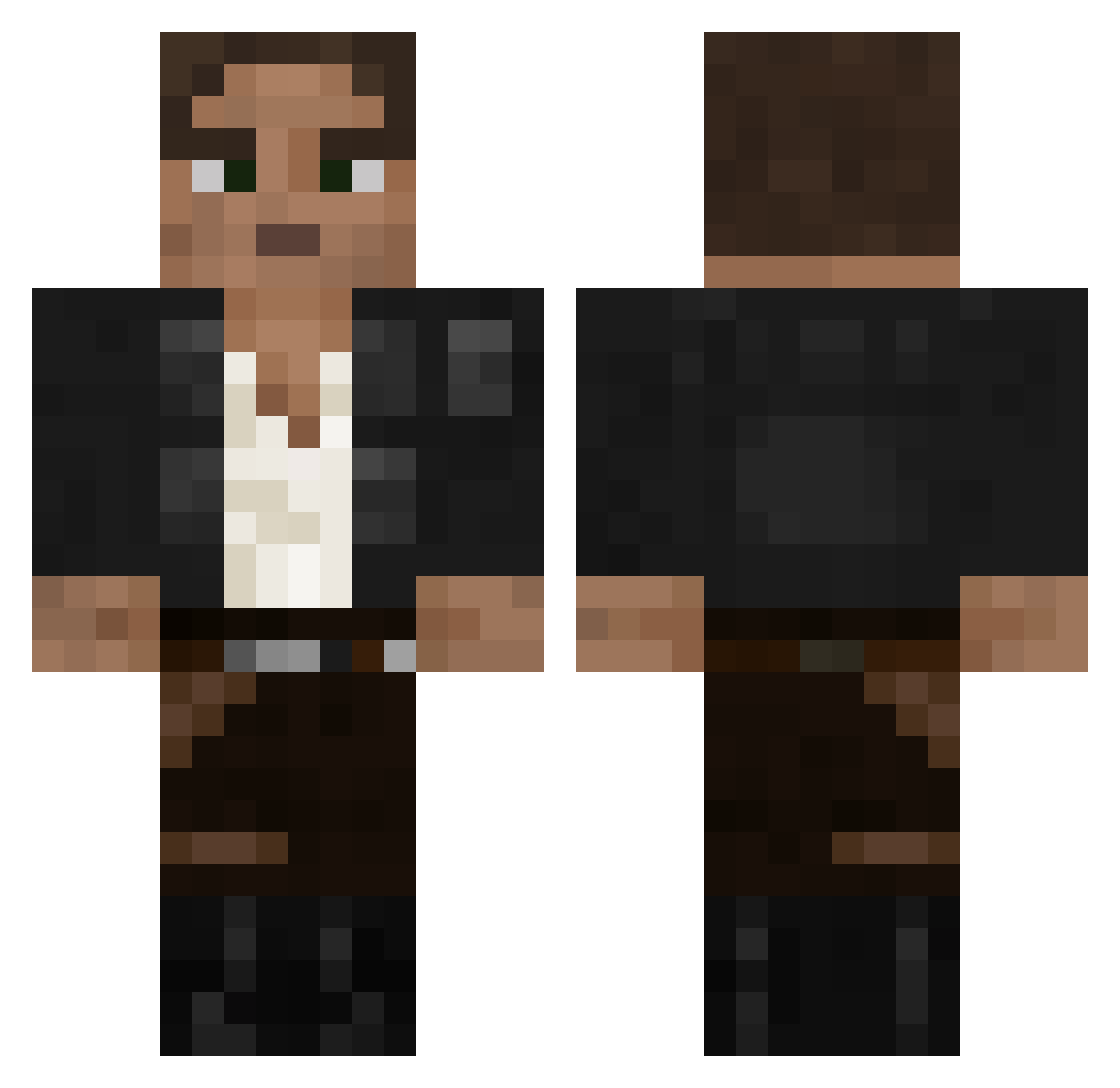 LickinNosr Minecraft skin, front and back view