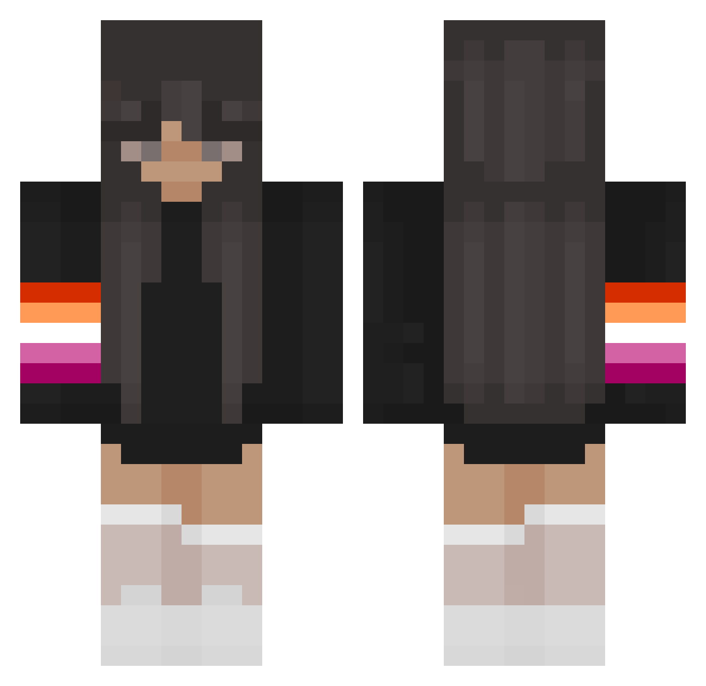 xquaixc Minecraft skin, front and back view