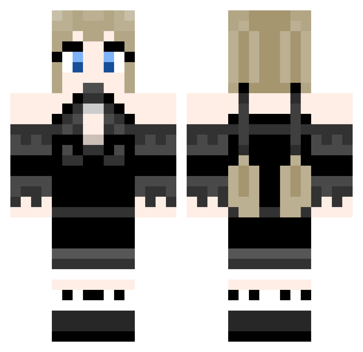 Ekaterina Minecraft skin, front and back view
