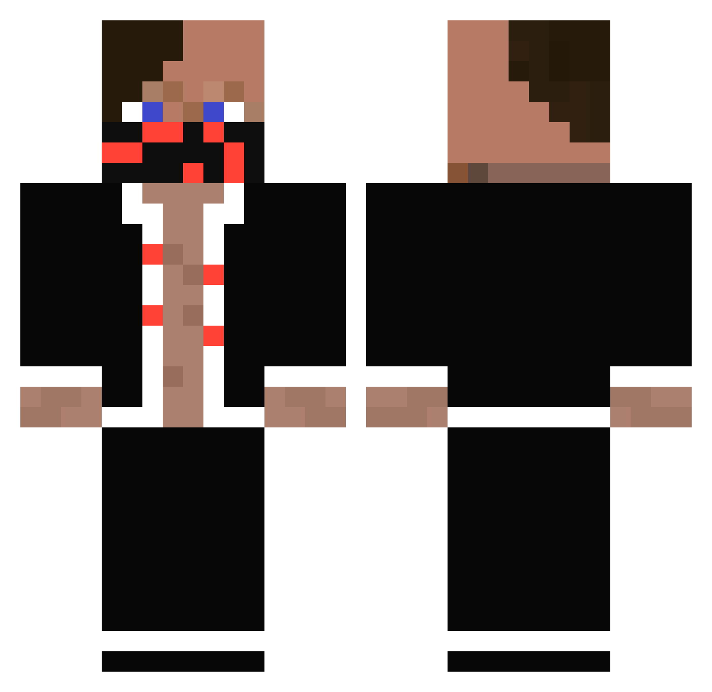 Deionium Minecraft skin, front and back view