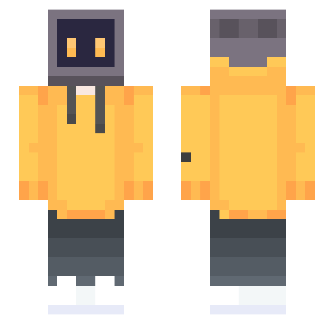 zzyacxk Minecraft skin, front and back view