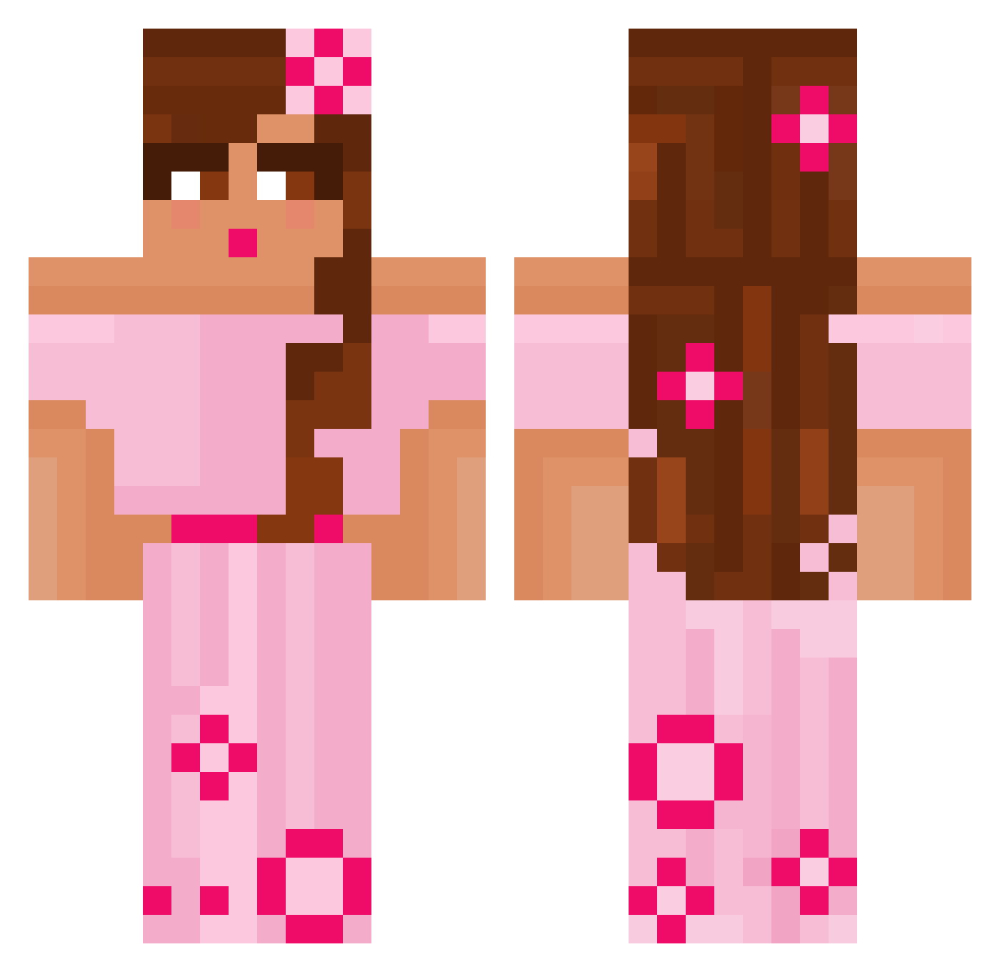 Trashley618 Minecraft skin, front and back view