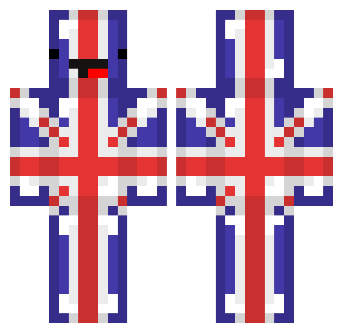 Irisfly Minecraft skin, front and back view