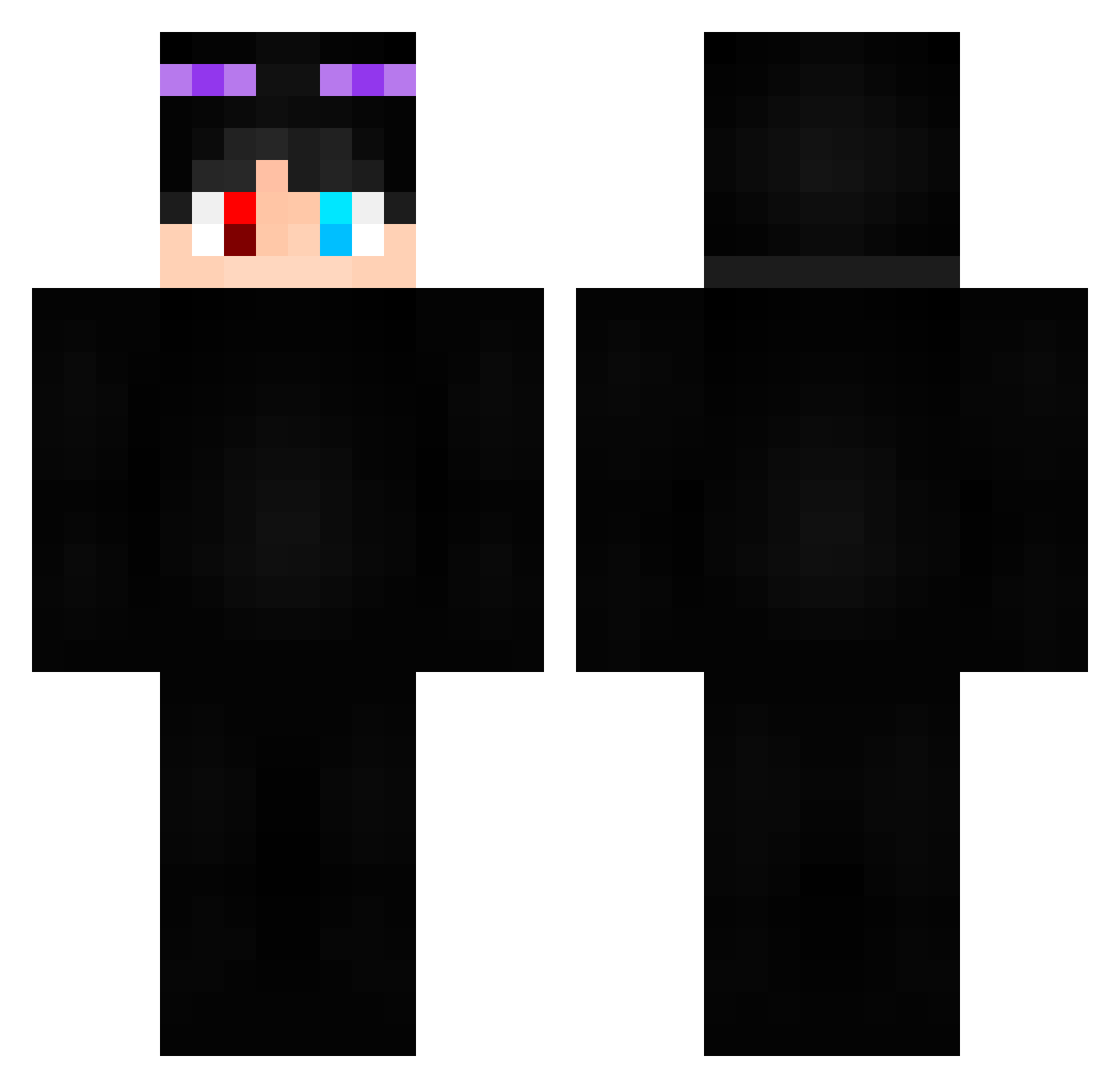 Fo0lhardy Minecraft skin, front and back view