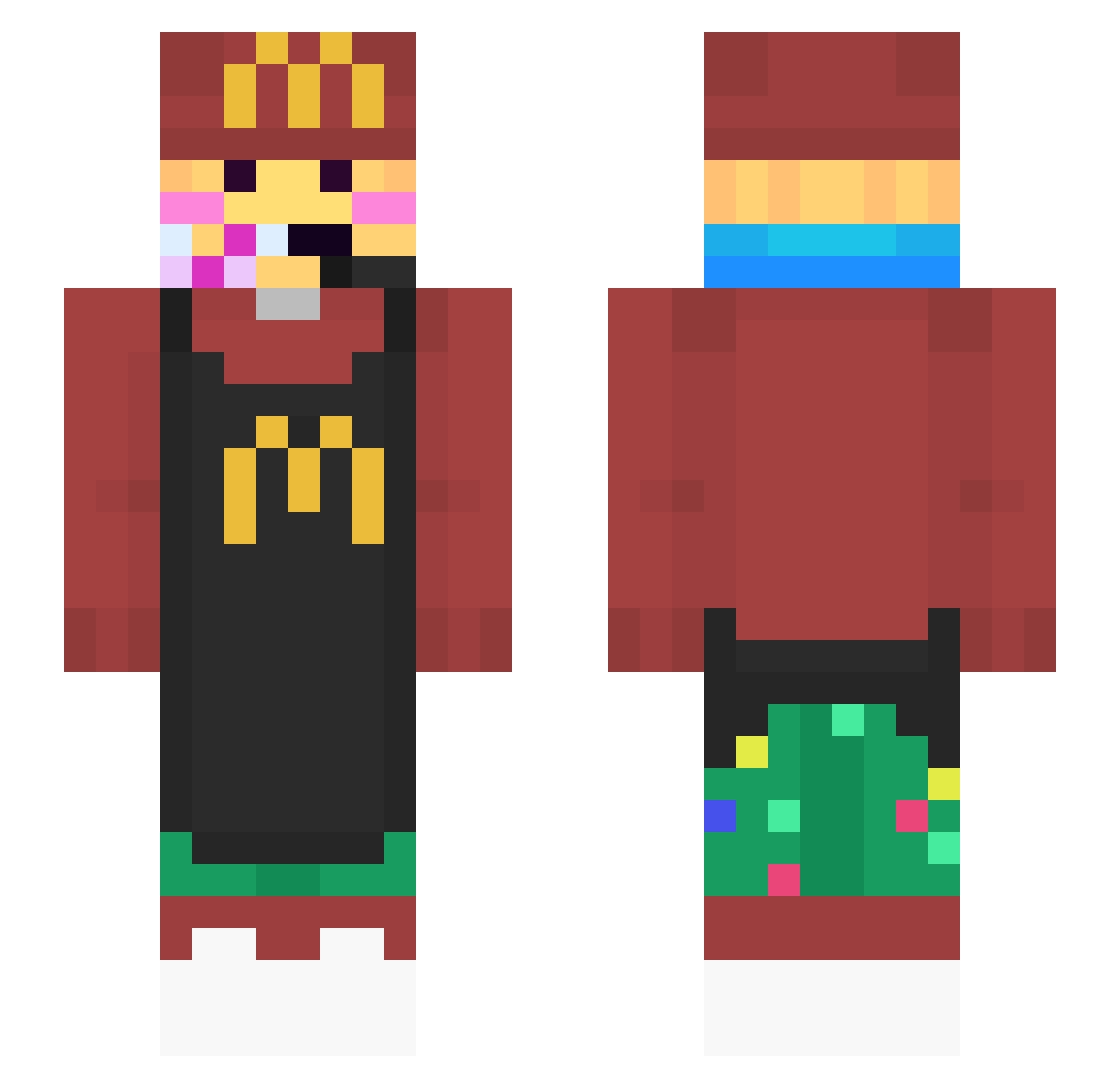 ZDTLBJZ Minecraft skin, front and back view