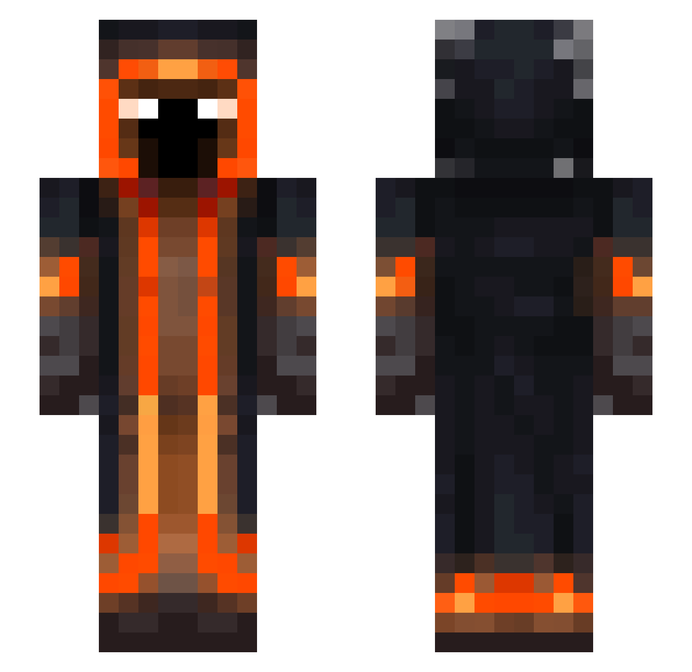Arvathos Minecraft skin, front and back view
