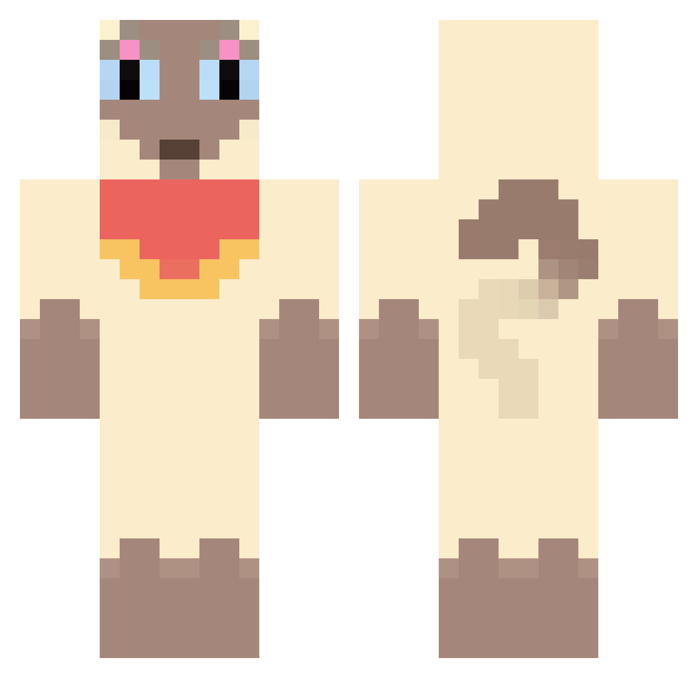 SagwaTheCat Minecraft skin, front and back view