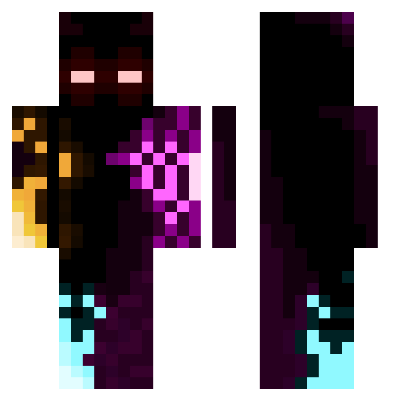Le_Evil_Sauvage Minecraft skin, front and back view