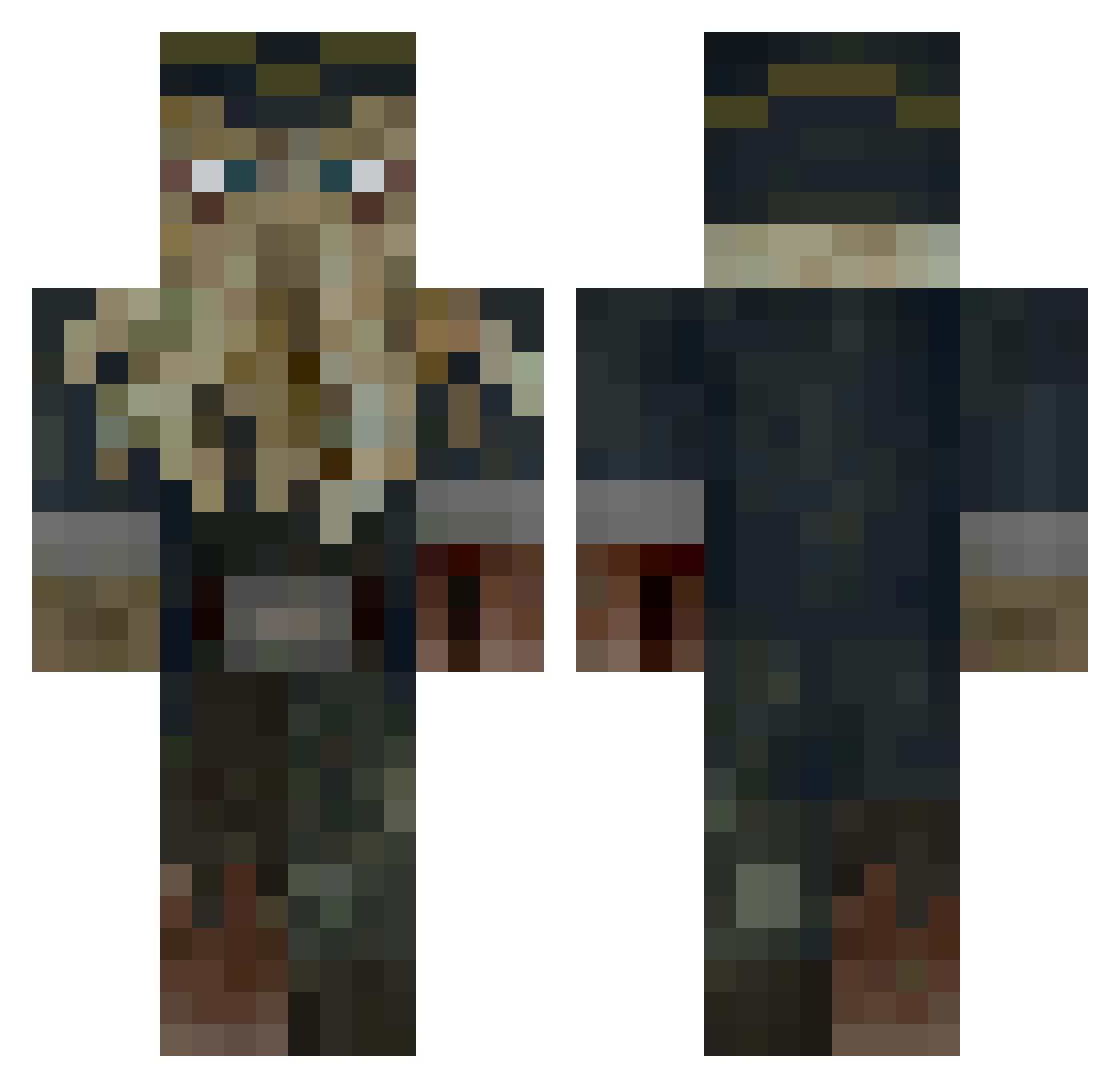 Wojmysz Minecraft skin, front and back view