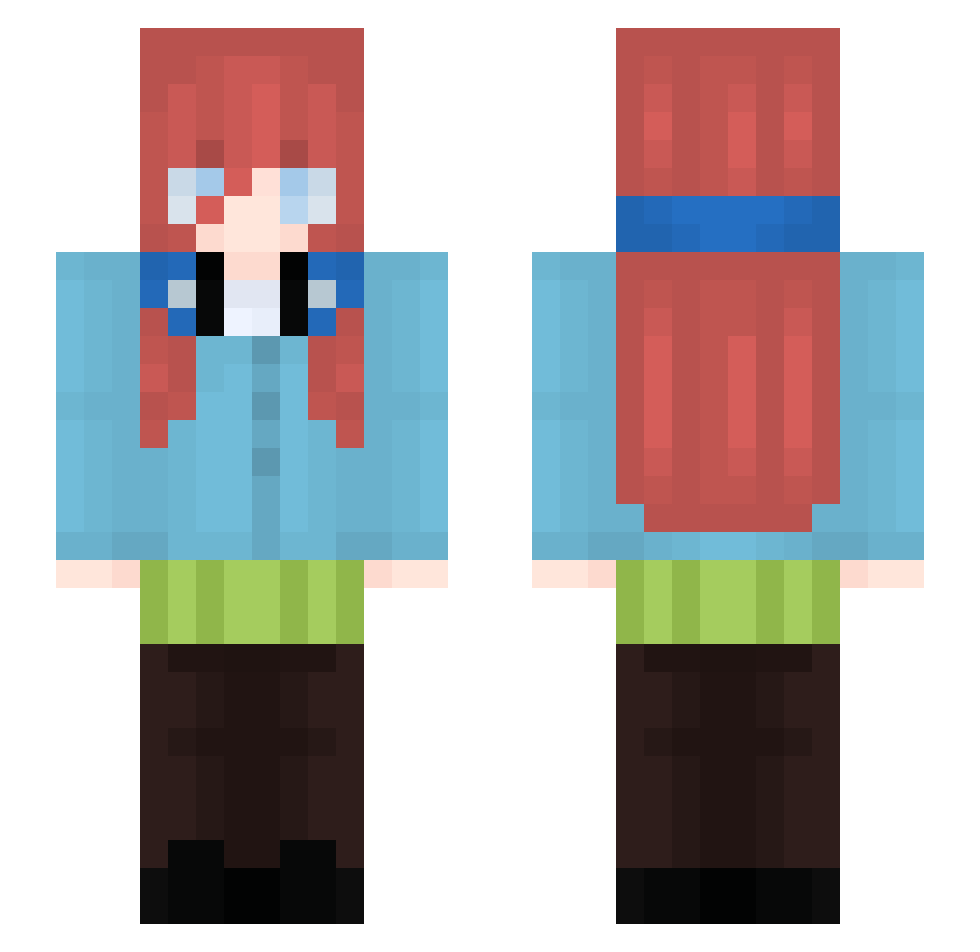 SuperNinja95 Minecraft skin, front and back view