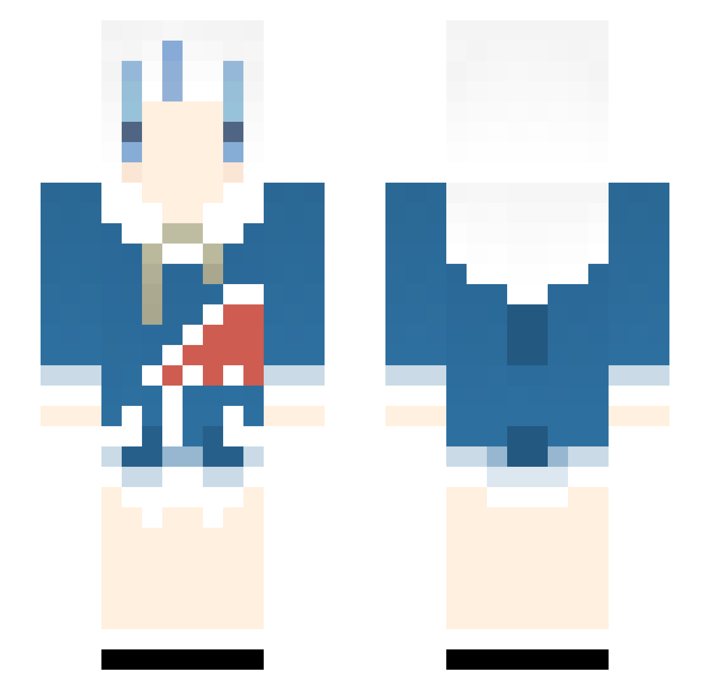 Aaron_French Minecraft skin, front and back view
