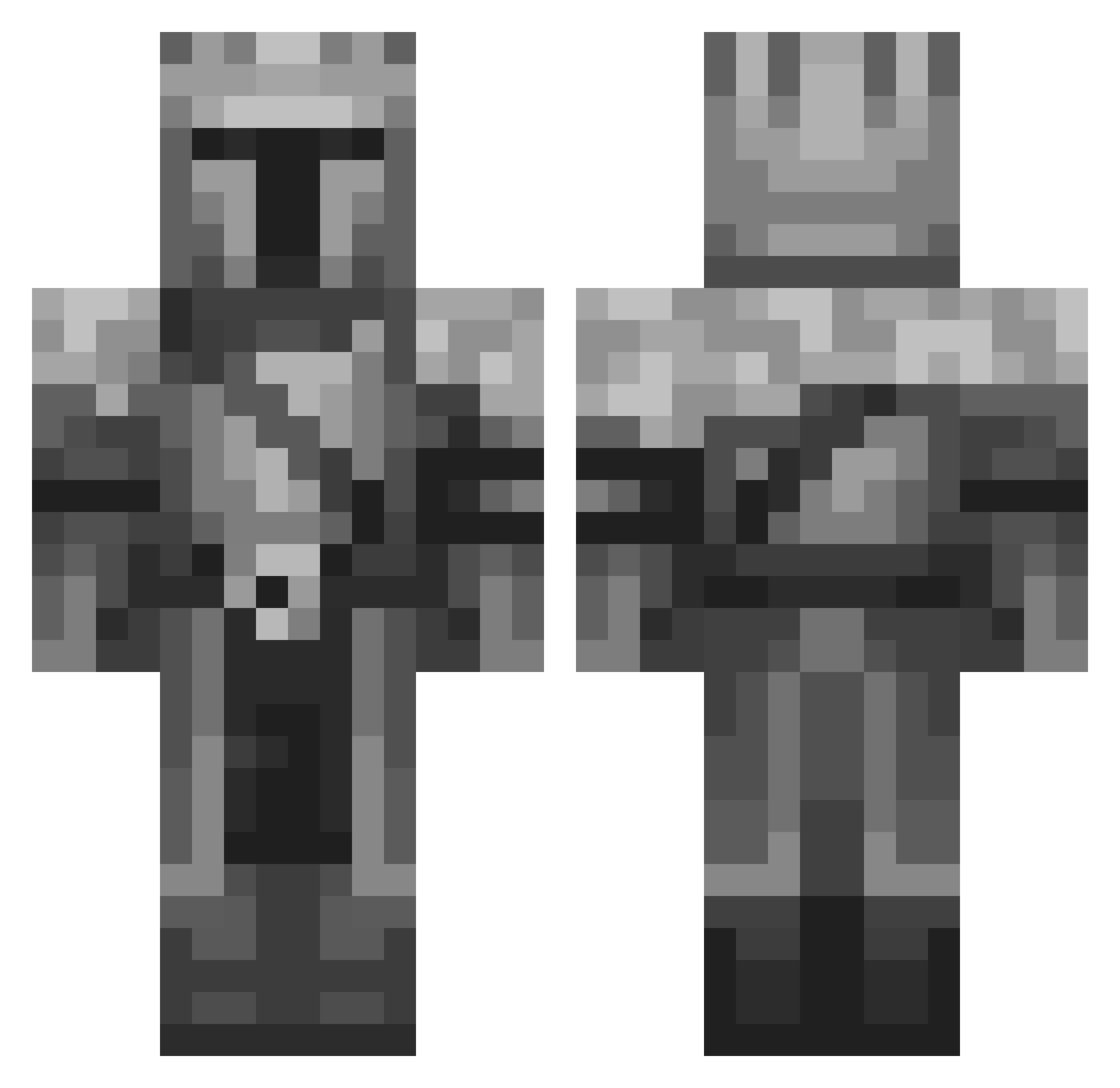 Skypit Minecraft skin, front and back view