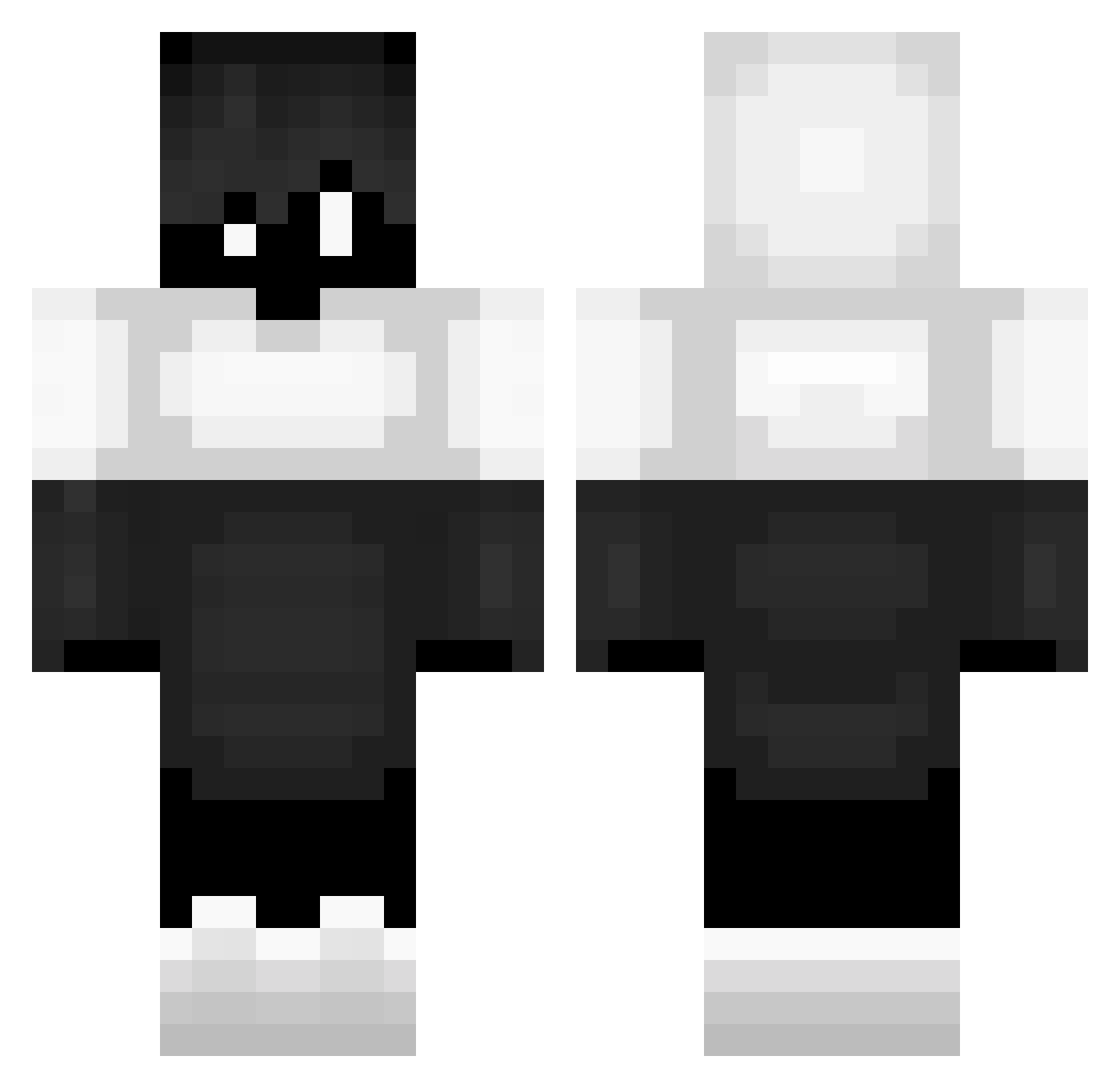 SweatYqPynteX Minecraft skin, front and back view