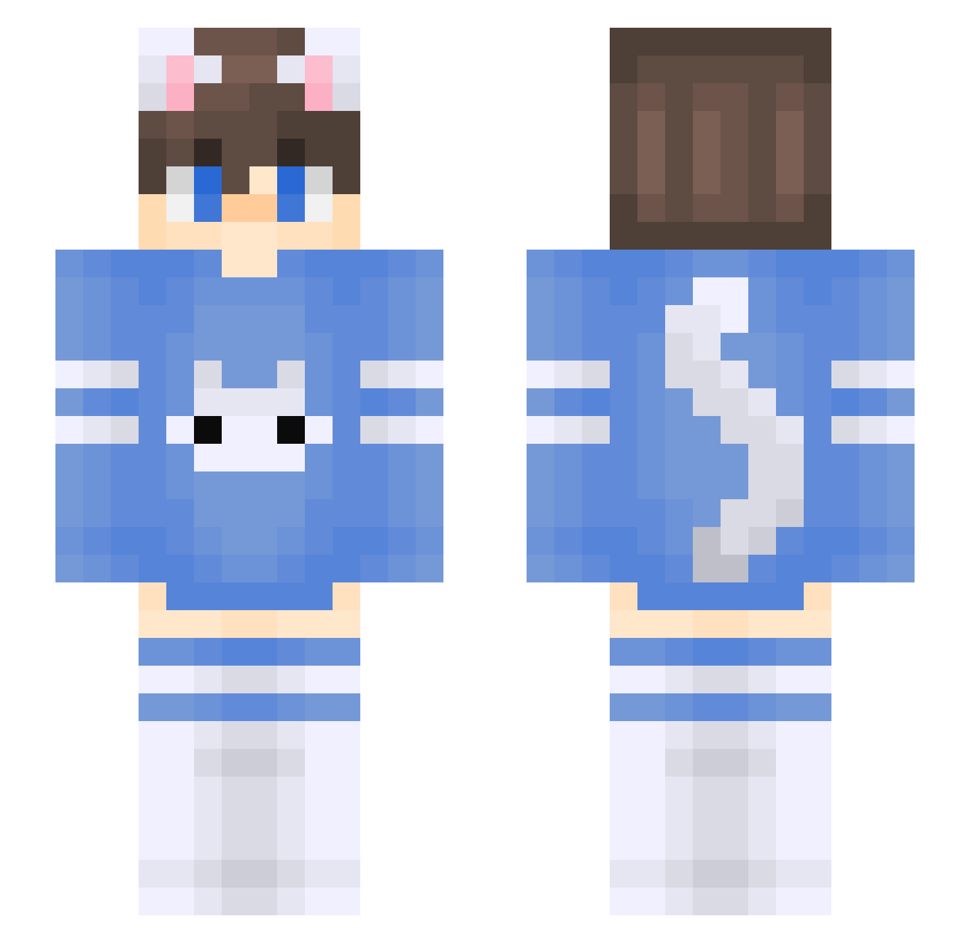 Nannimonai Minecraft skin, front and back view