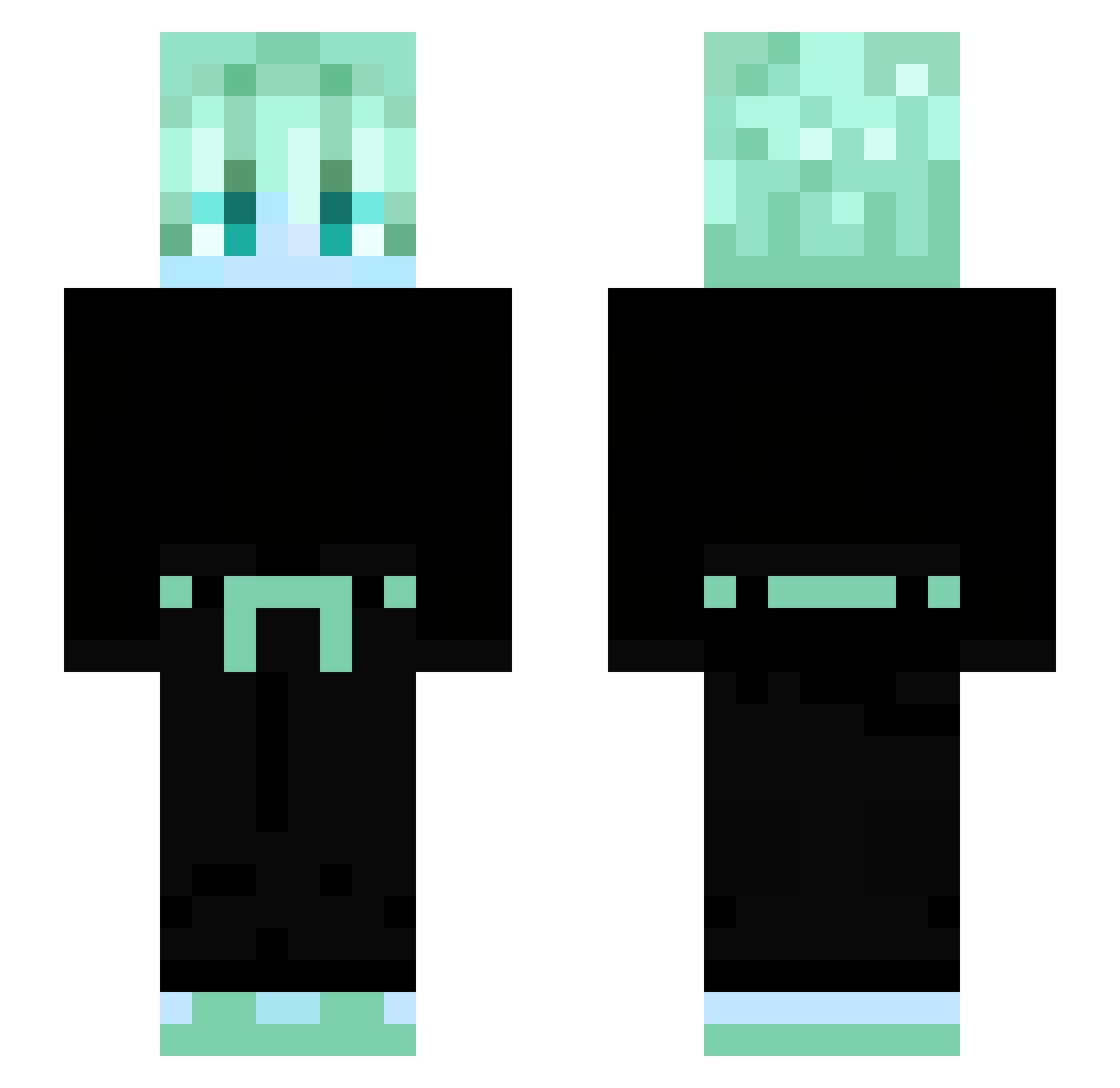 zLeaptex Minecraft skin, front and back view