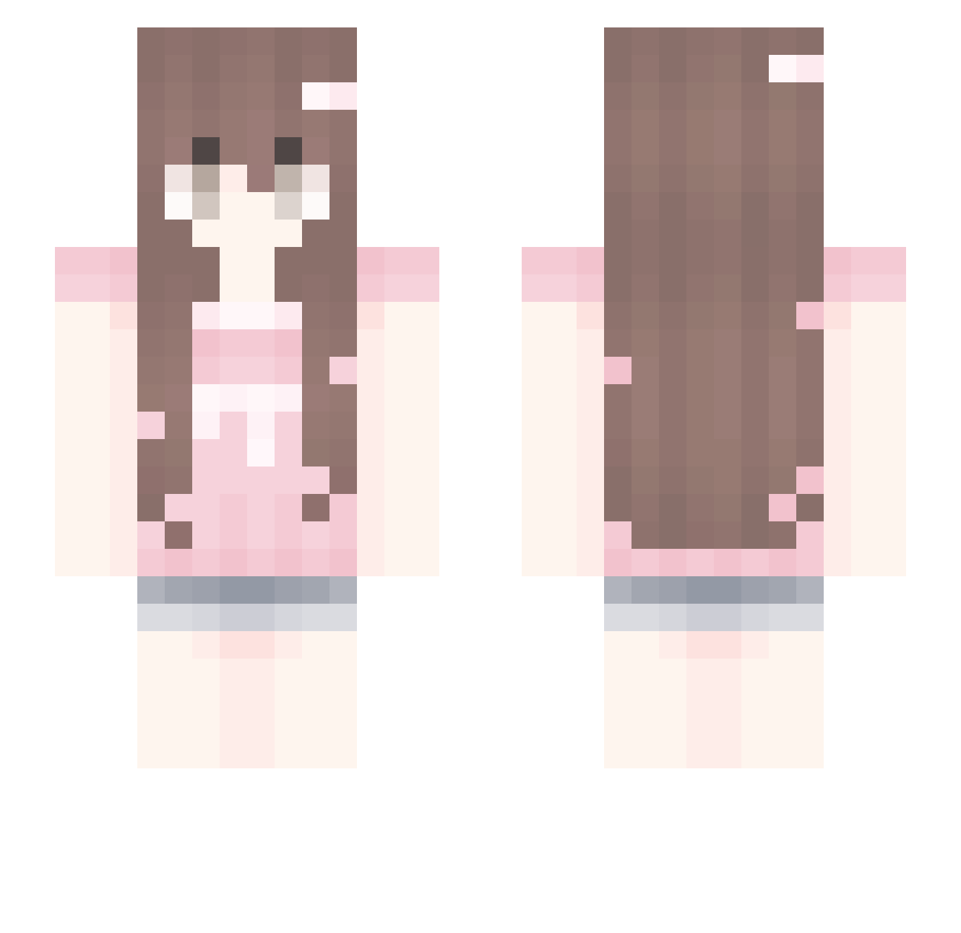 SwerveOwO Minecraft skin, front and back view