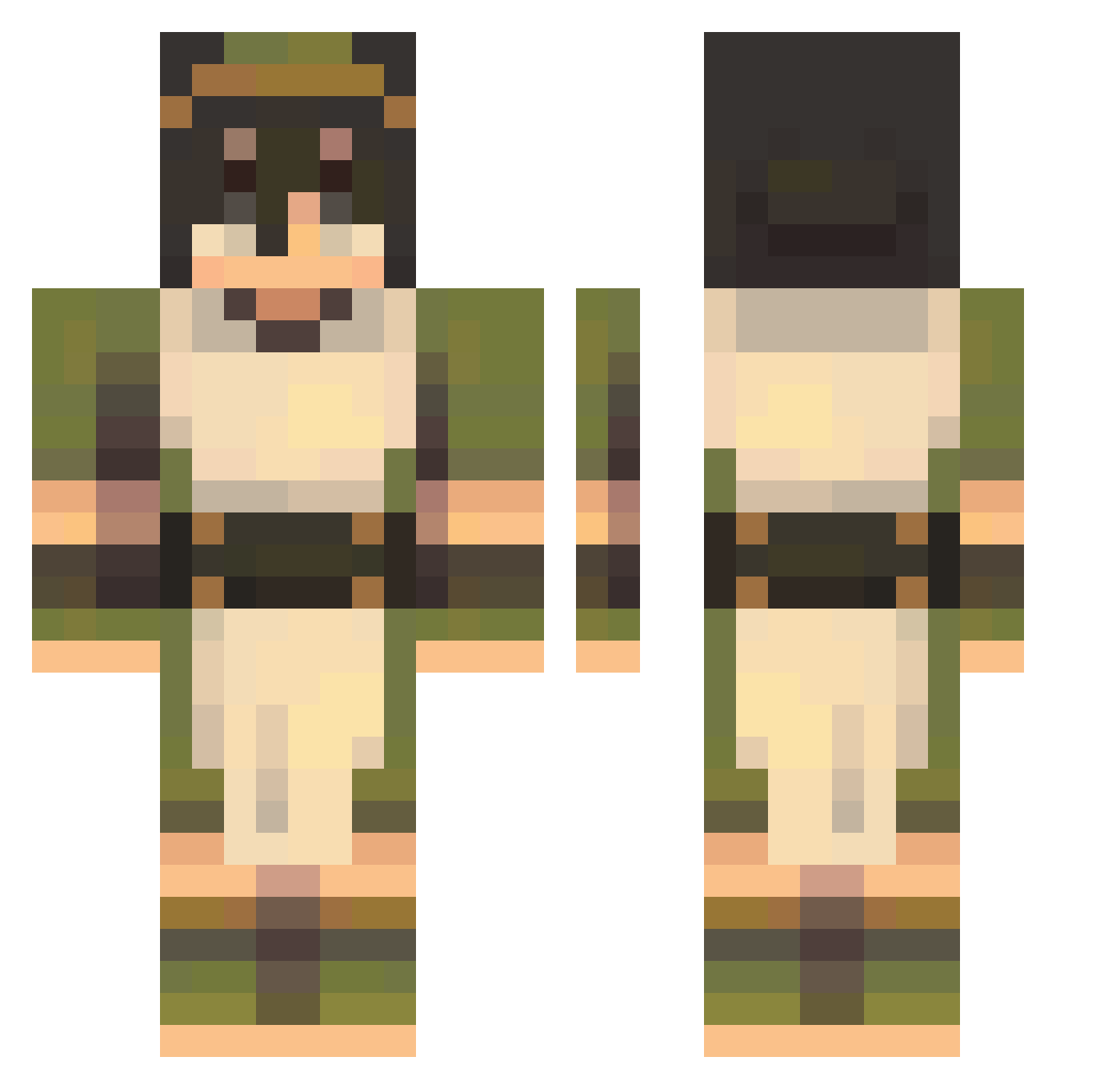 POOOOT Minecraft skin, front and back view
