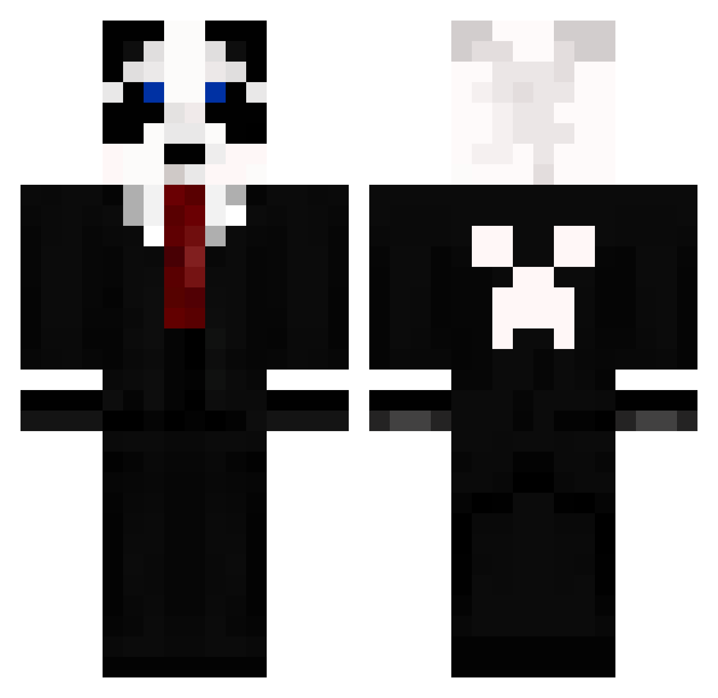 PvP_Blue Minecraft skin, front and back view