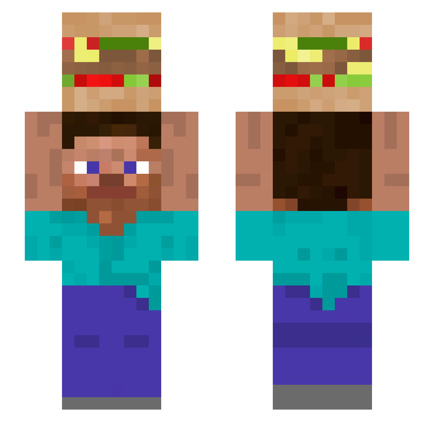 Okeane Minecraft skin, front and back view