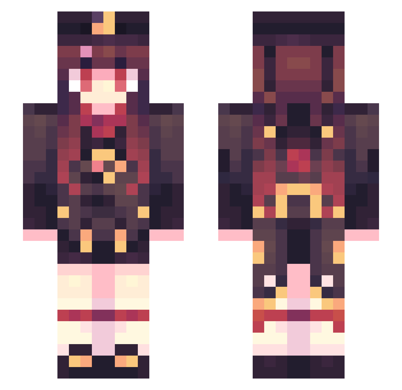 Oreortyx Minecraft skin, front and back view