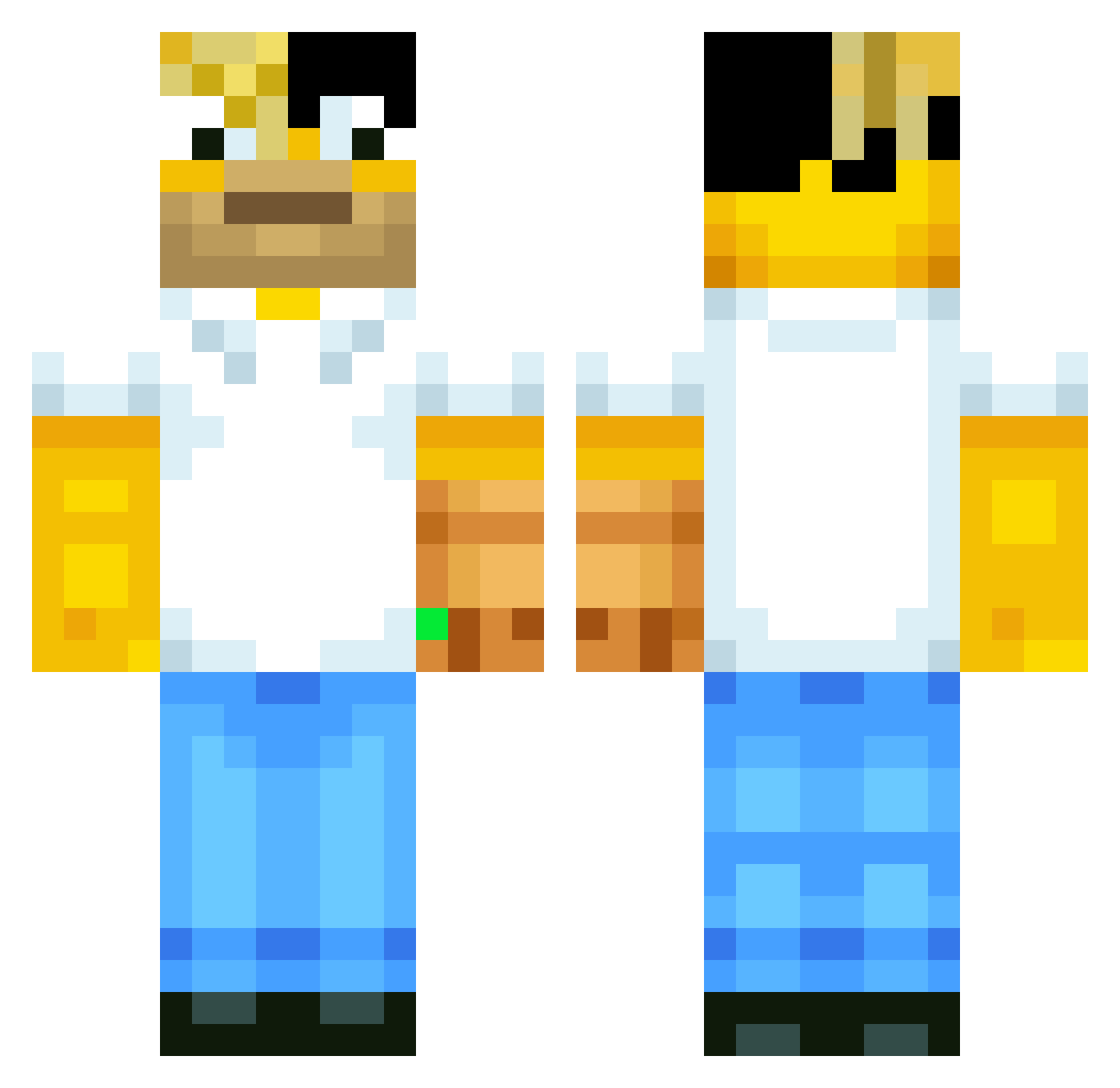 Flameex_01 Minecraft skin, front and back view