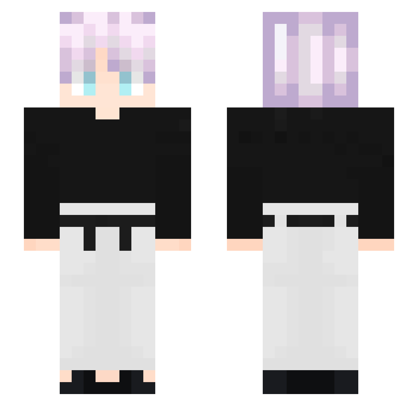 Soraghh Minecraft skin, front and back view