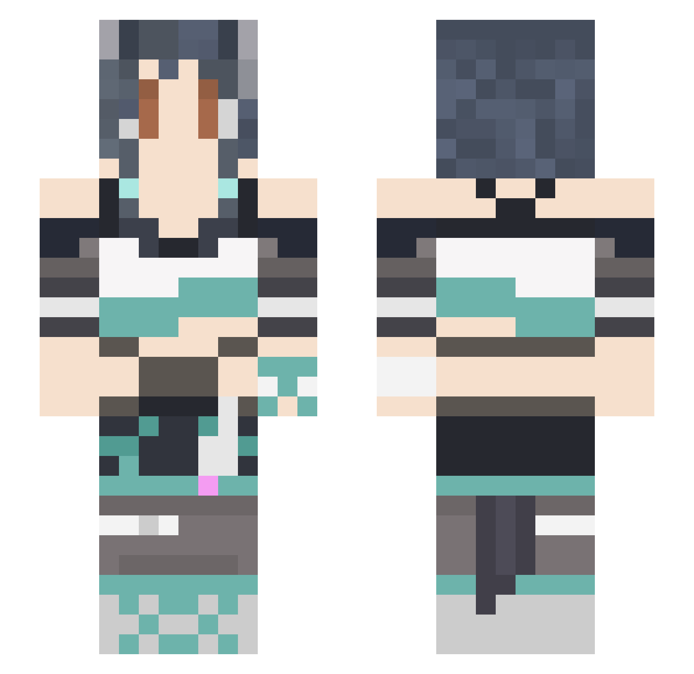 BlueBell1216 Minecraft skin, front and back view