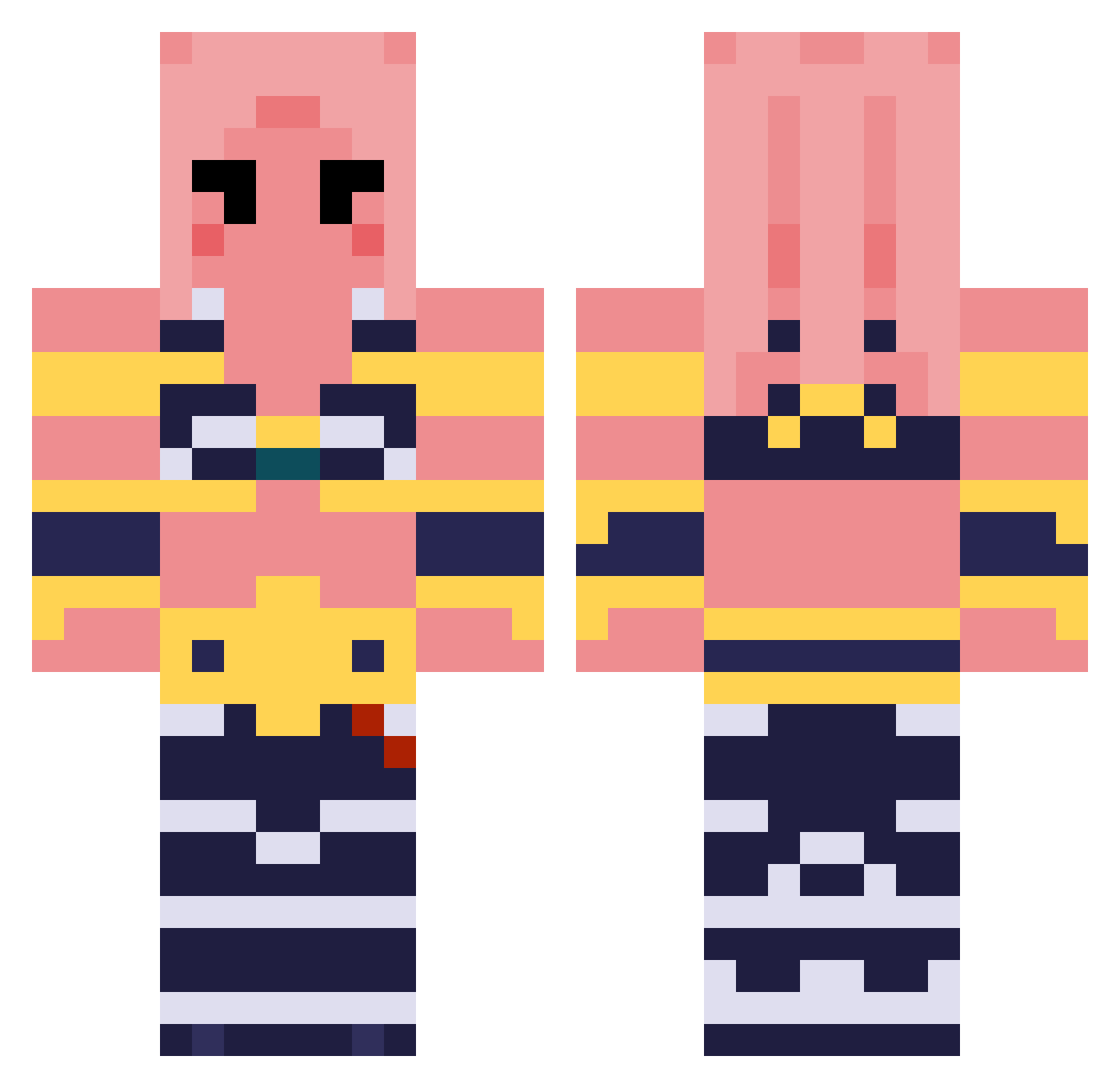 BasedMariii Minecraft skin, front and back view