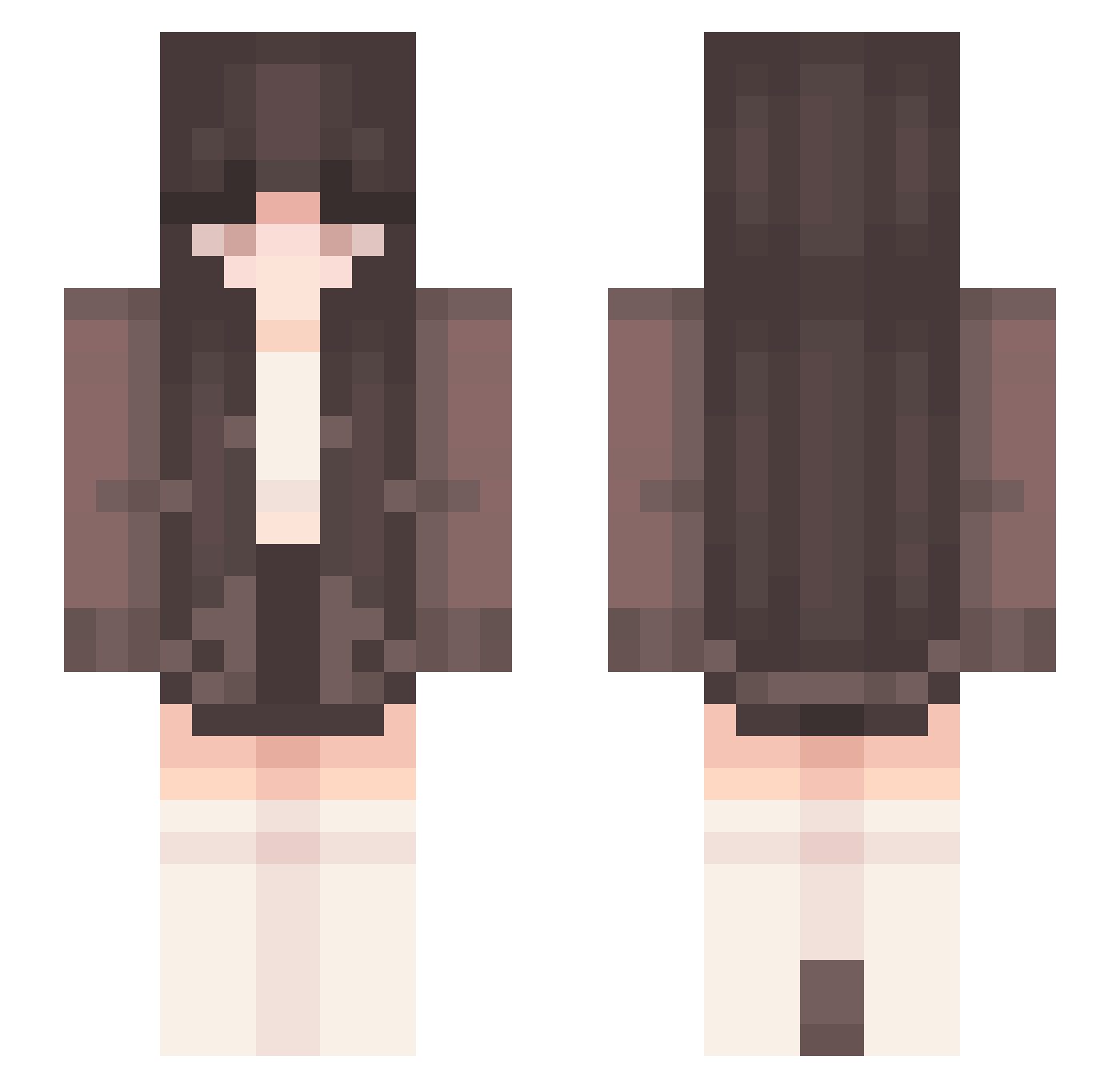 Rottenskullie Minecraft skin, front and back view