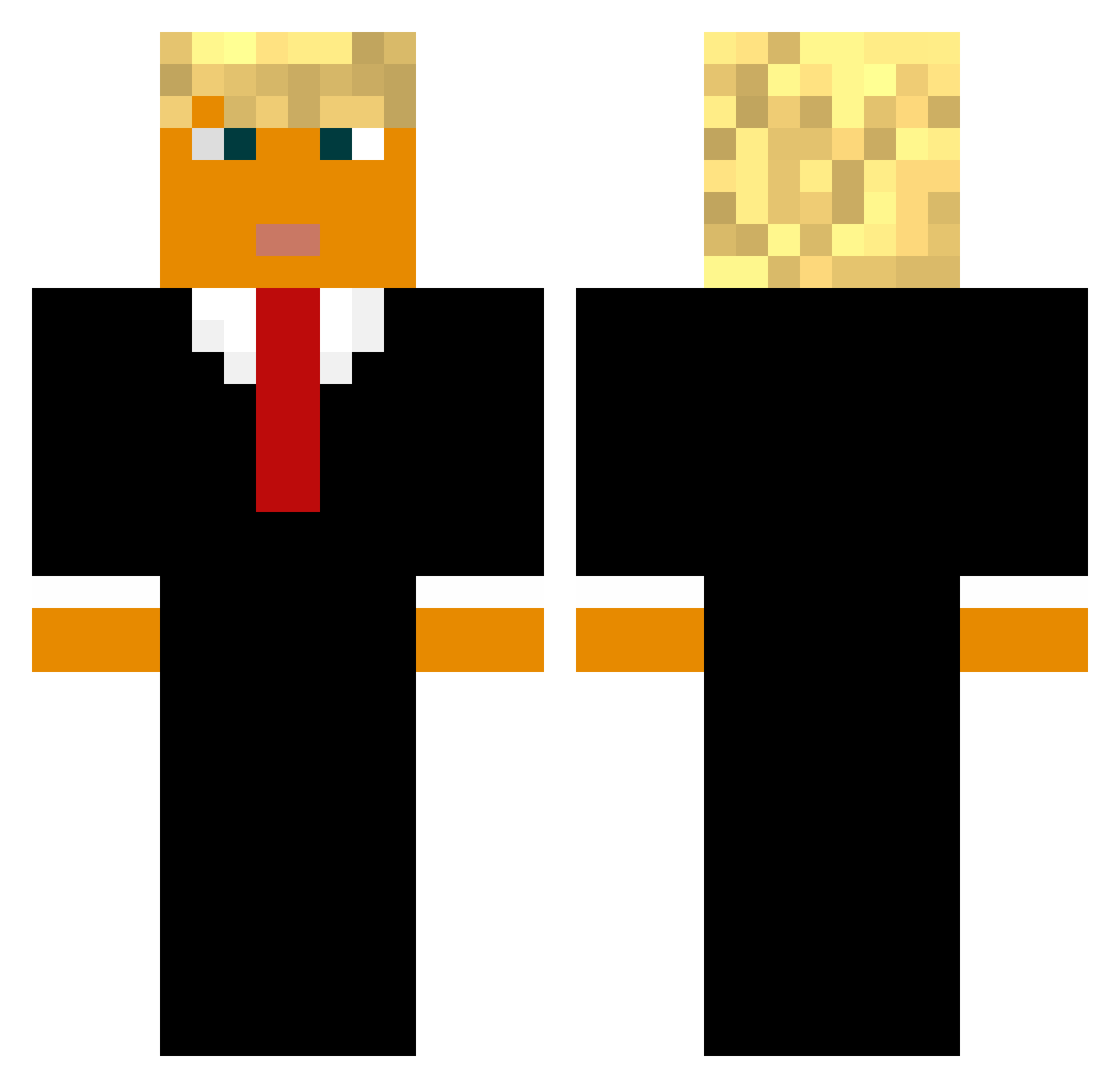 kaites Minecraft skin, front and back view