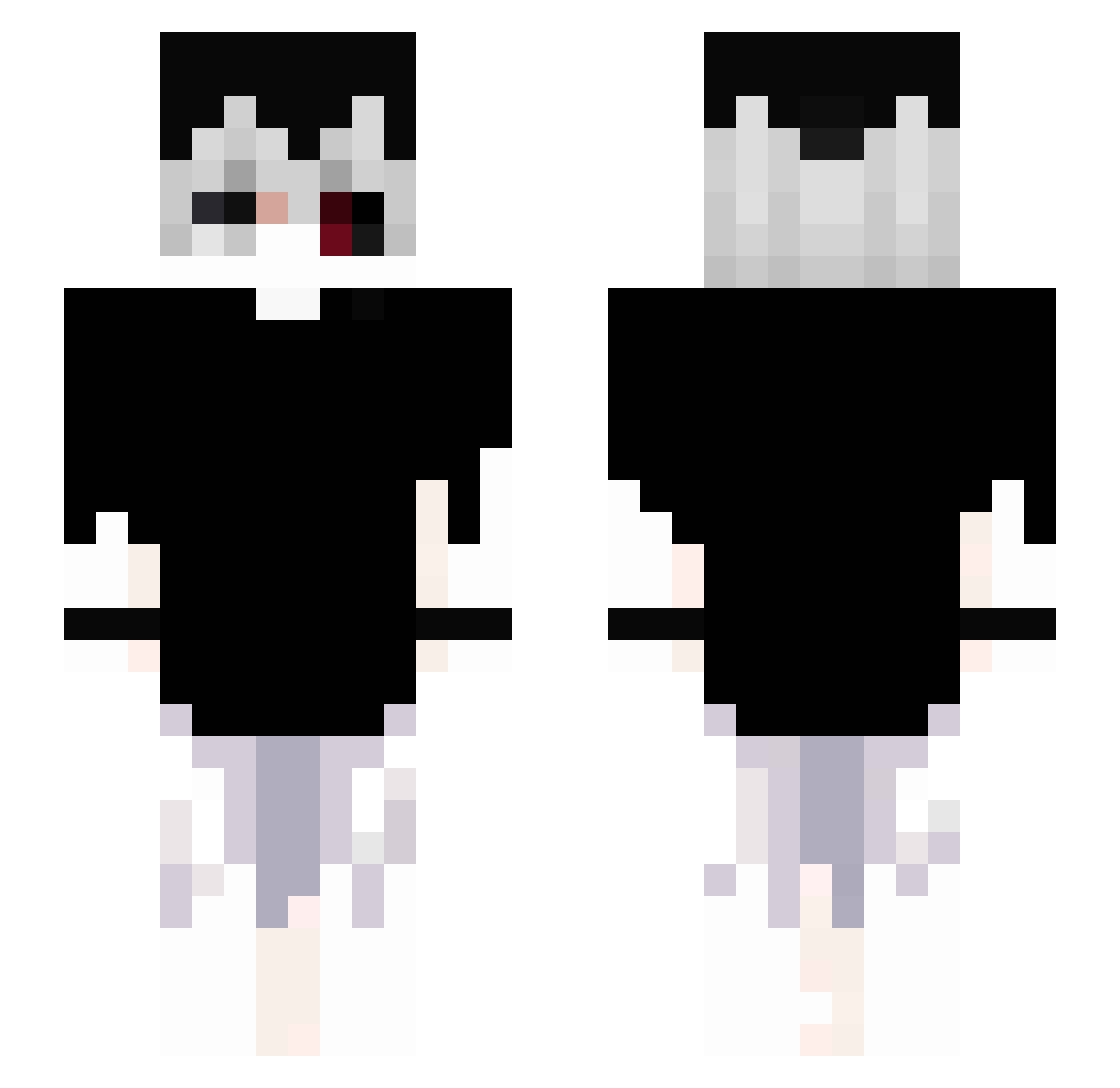 abusee Minecraft skin, front and back view